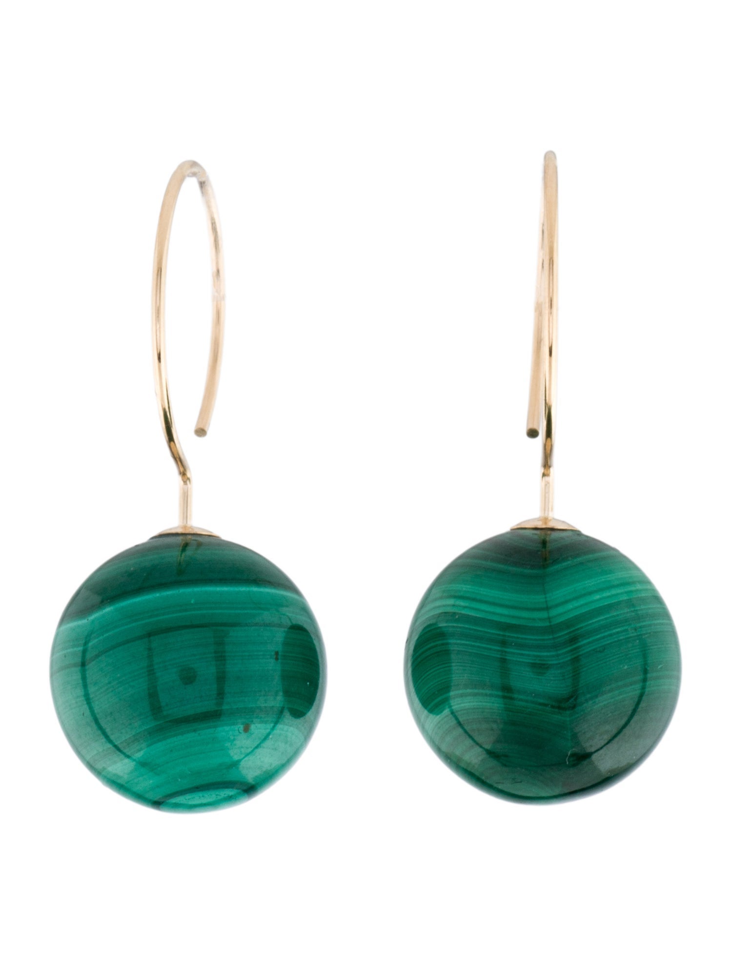 Earrings 14K Malachite Drop