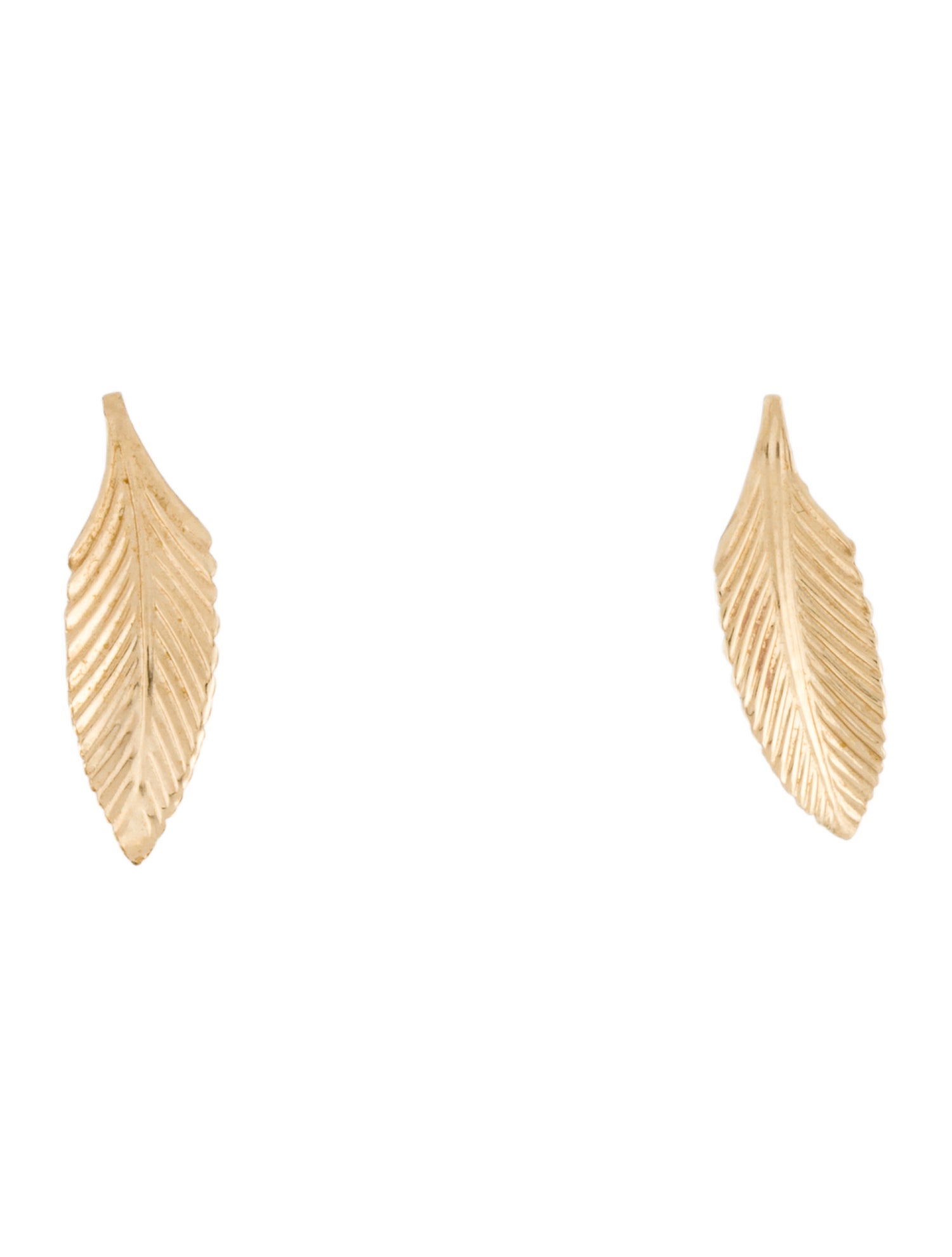 Earrings 14K Leaf Stud