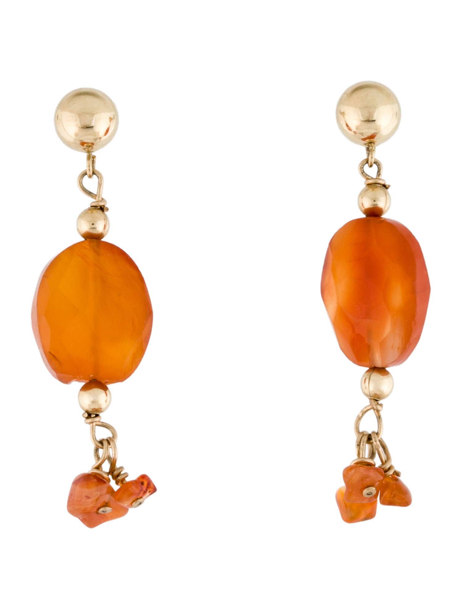 Earrings 14K Carnelian Drop