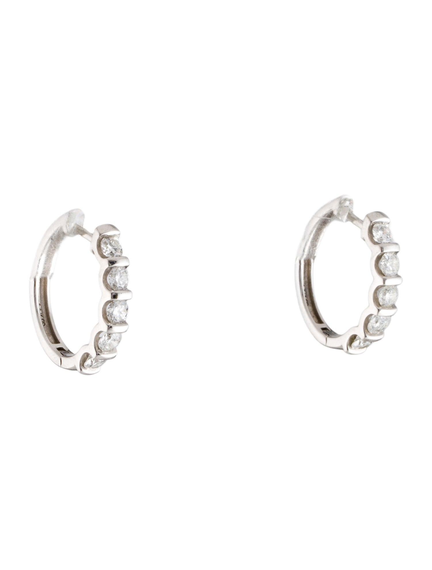 Earrings 14K 1.00ct Diamond Mini Hoop