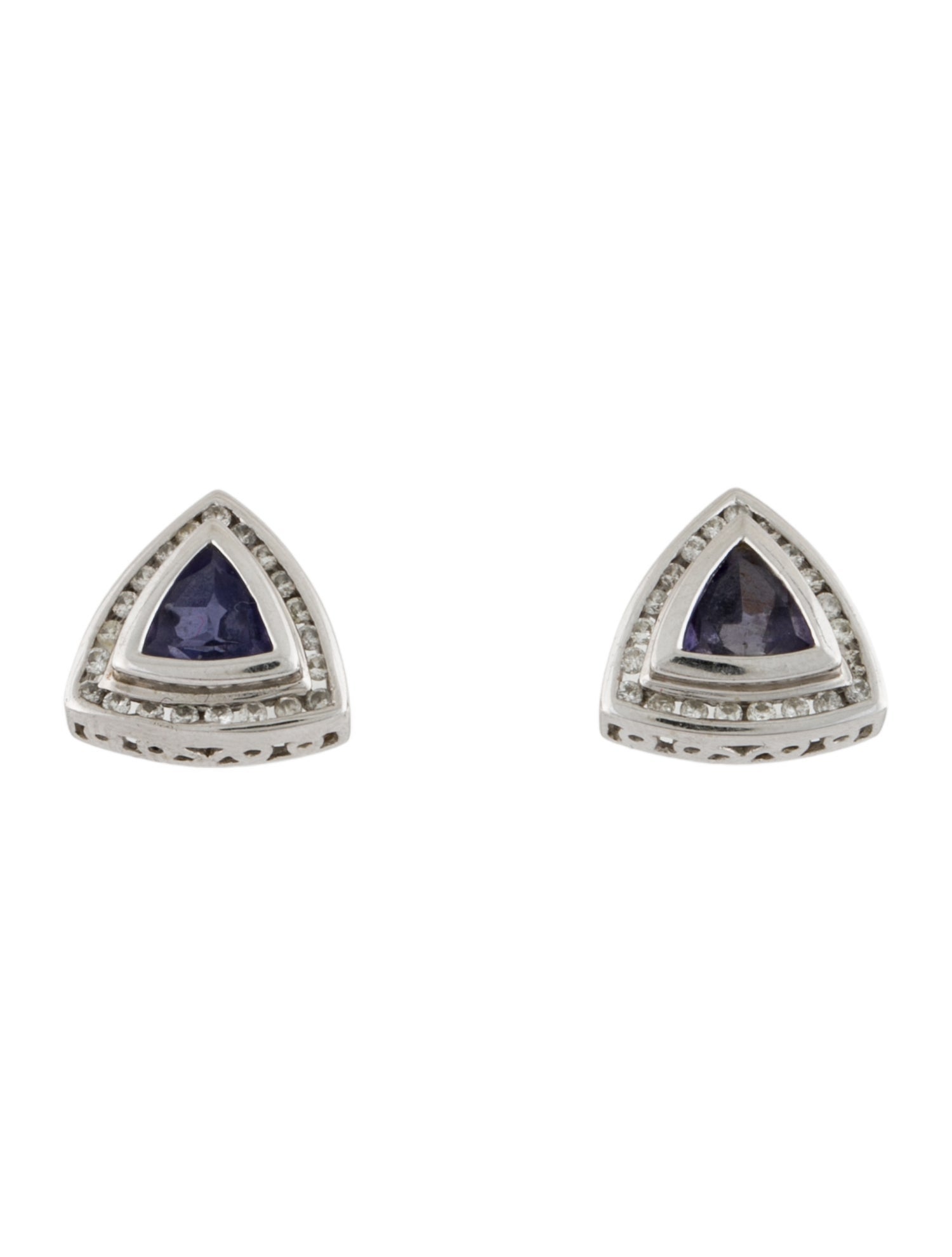 Earrings 14K 1.38ctw Iolite & Diamond Stud