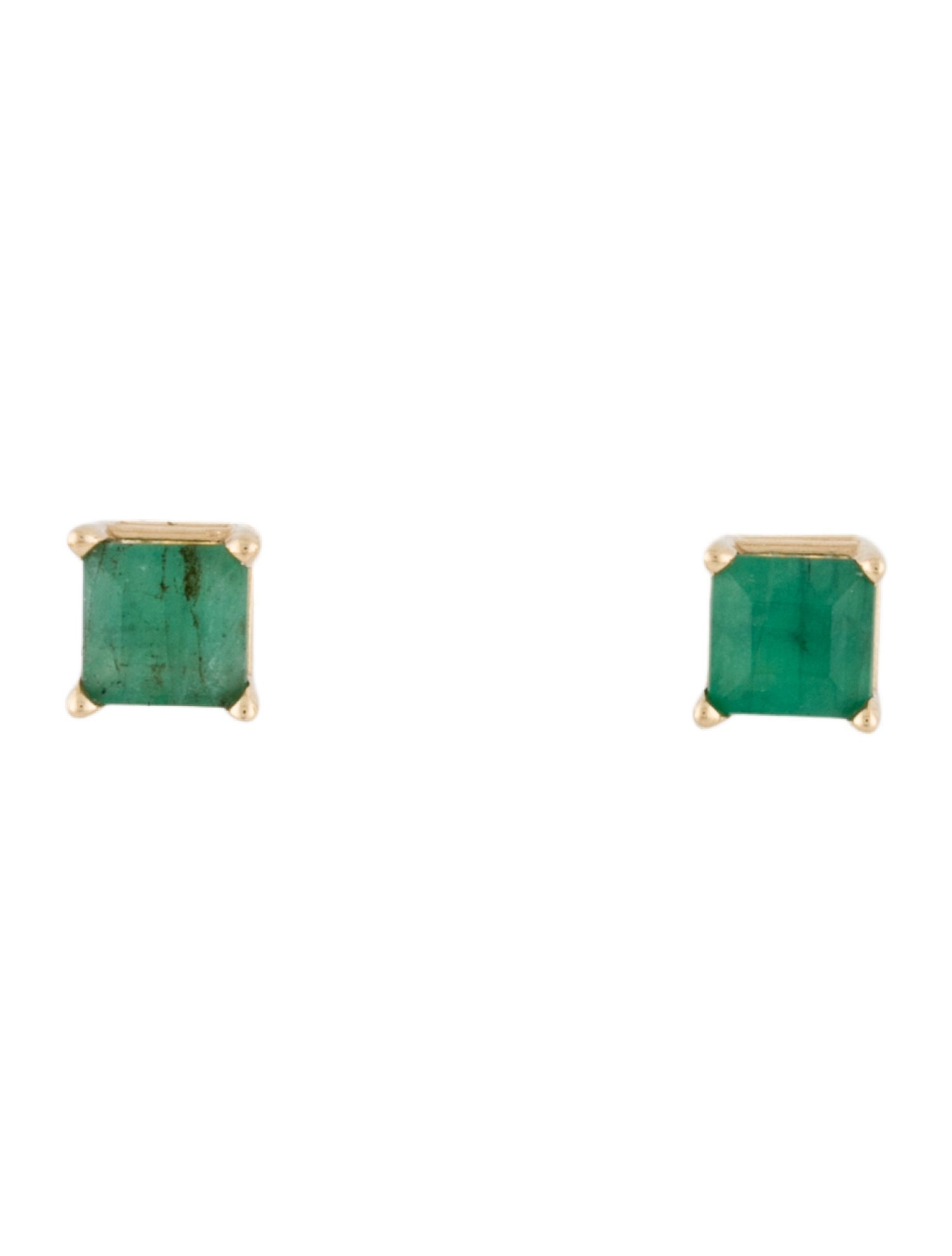 Earrings 14K 1.05ctw Emerald Stud Earirngs