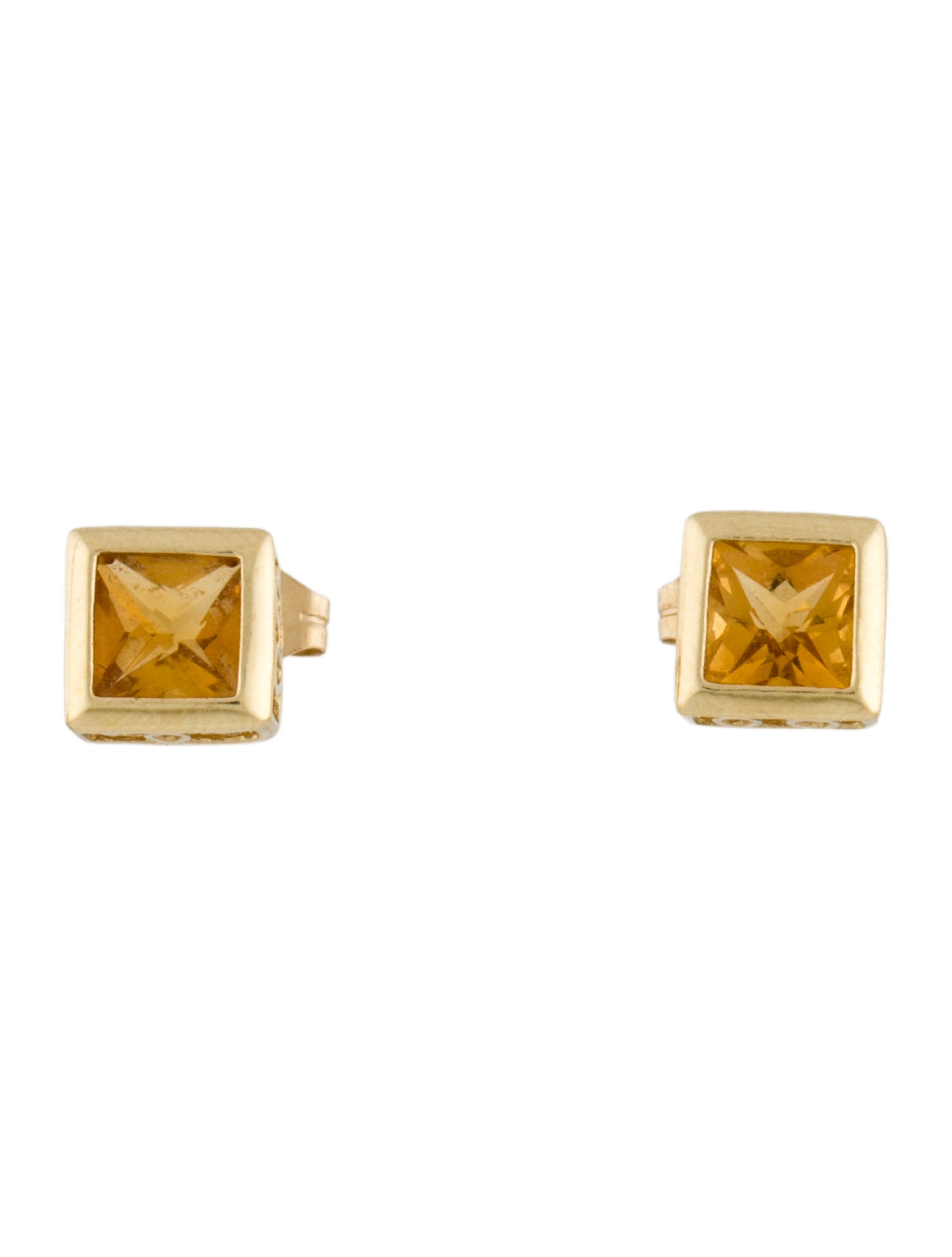 Earrings 14K Citrine Stud