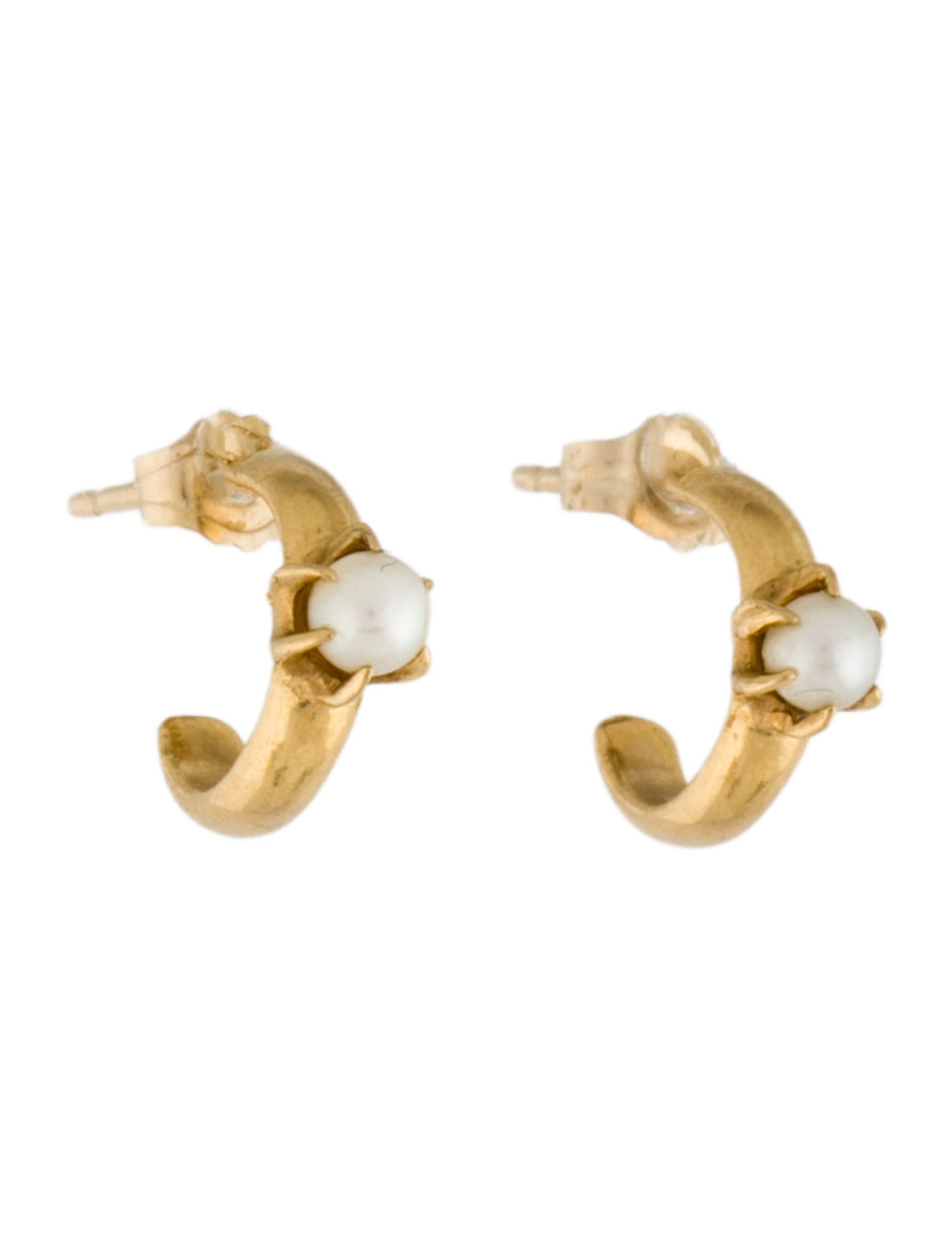 Earrings 18K Pearl Huggie