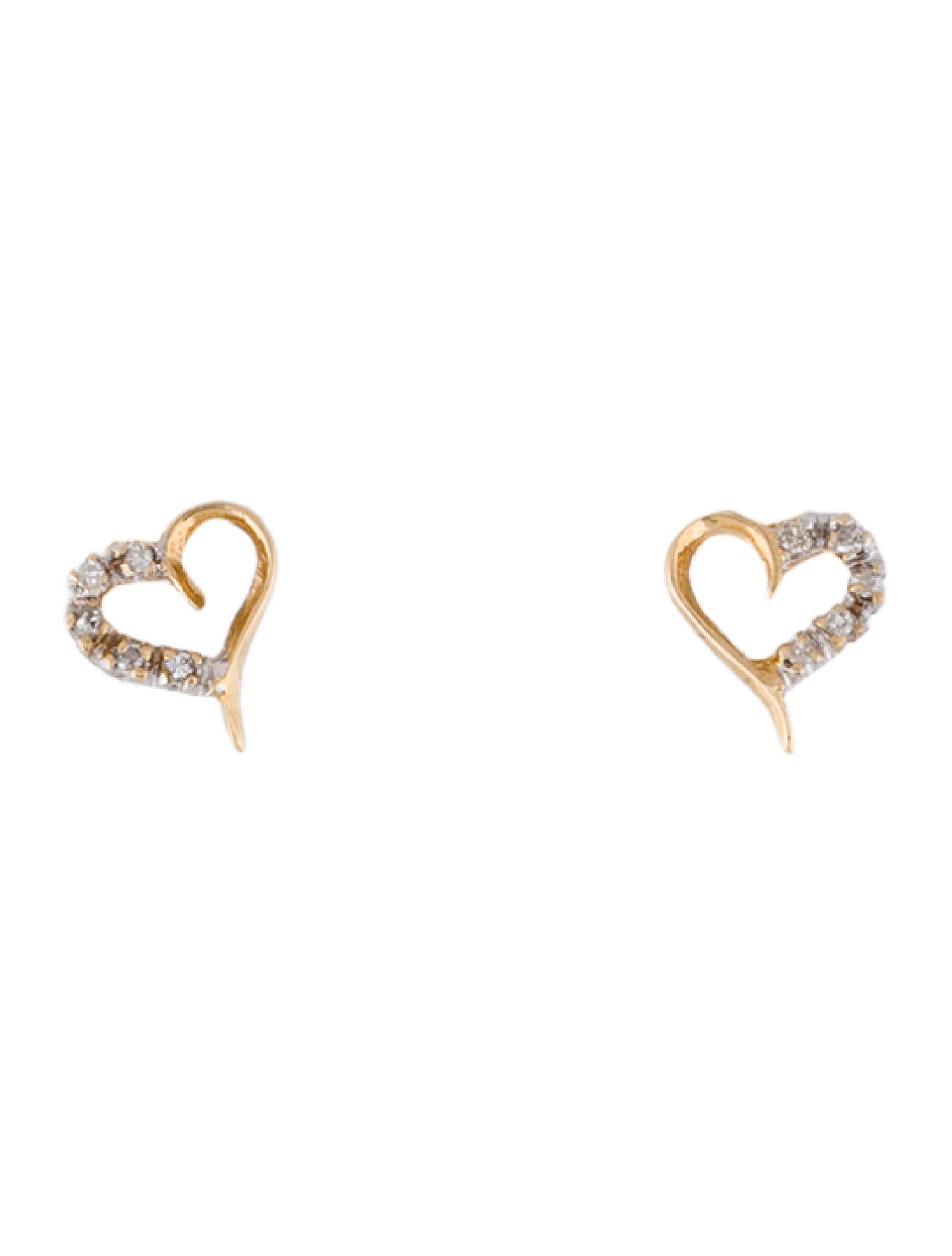 Earrings 14K Two-Tone Diamond Heart Stud