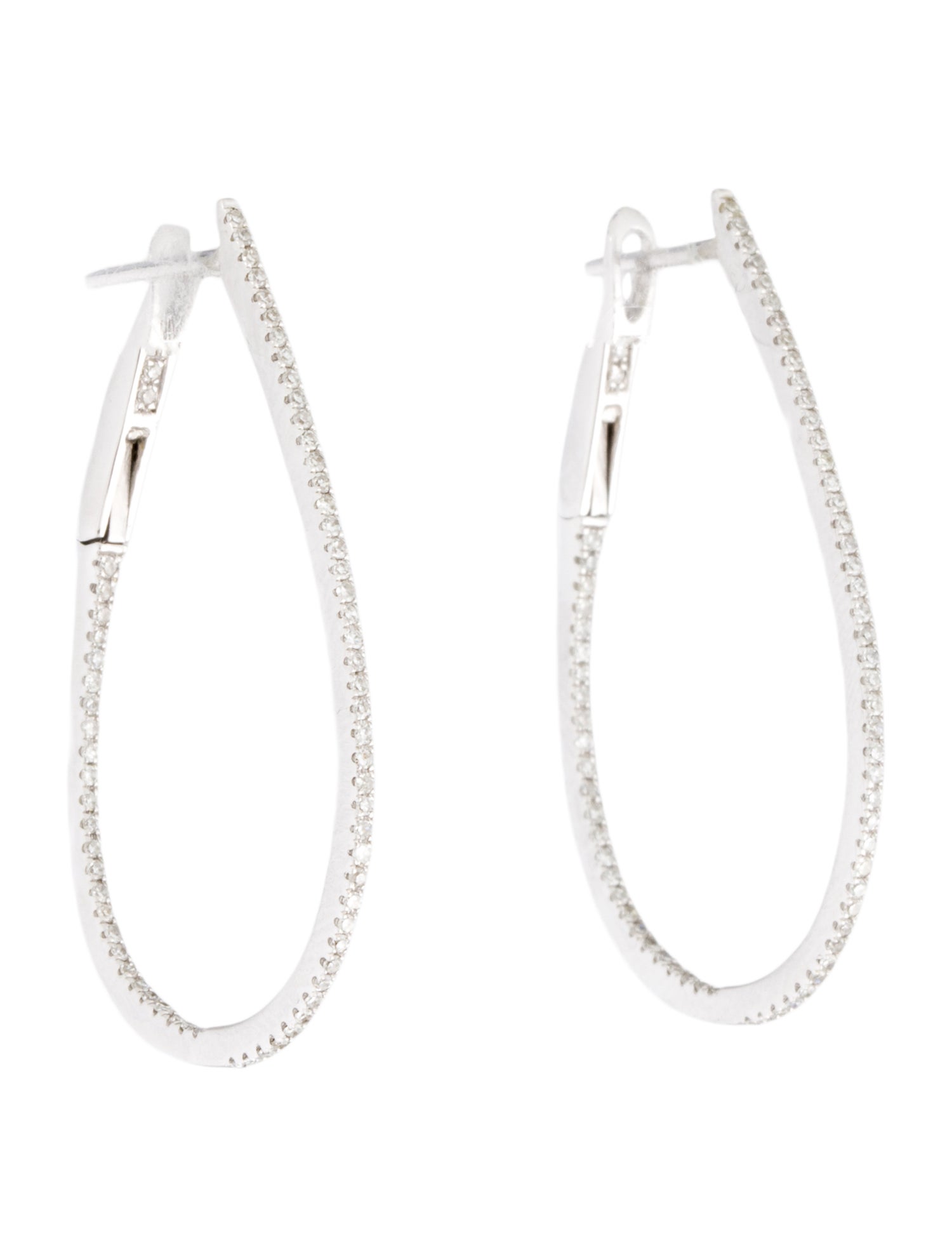 Earrings 14K Diamond Inside Out Hoop