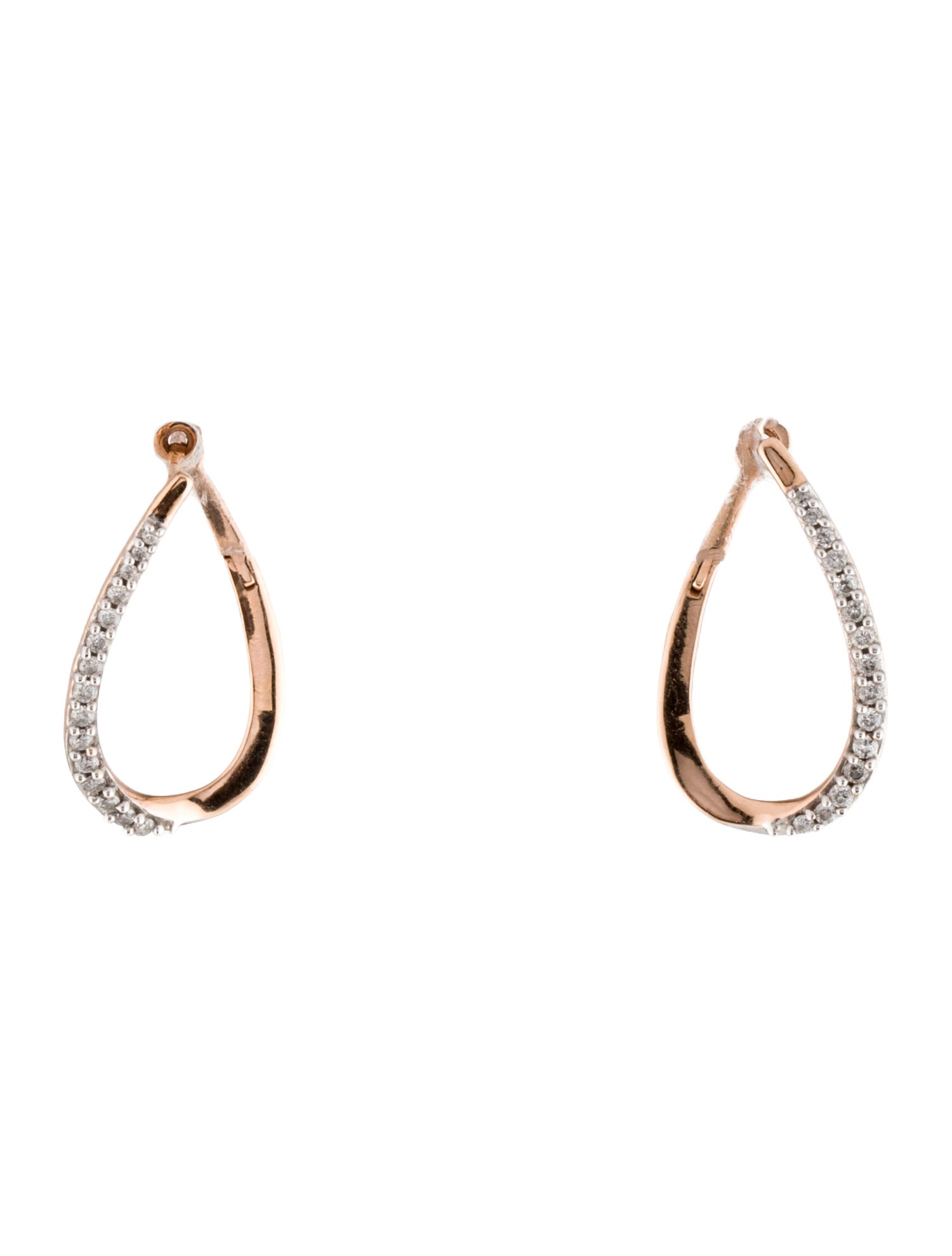 Earrings 14K Diamond Hoop Earrings