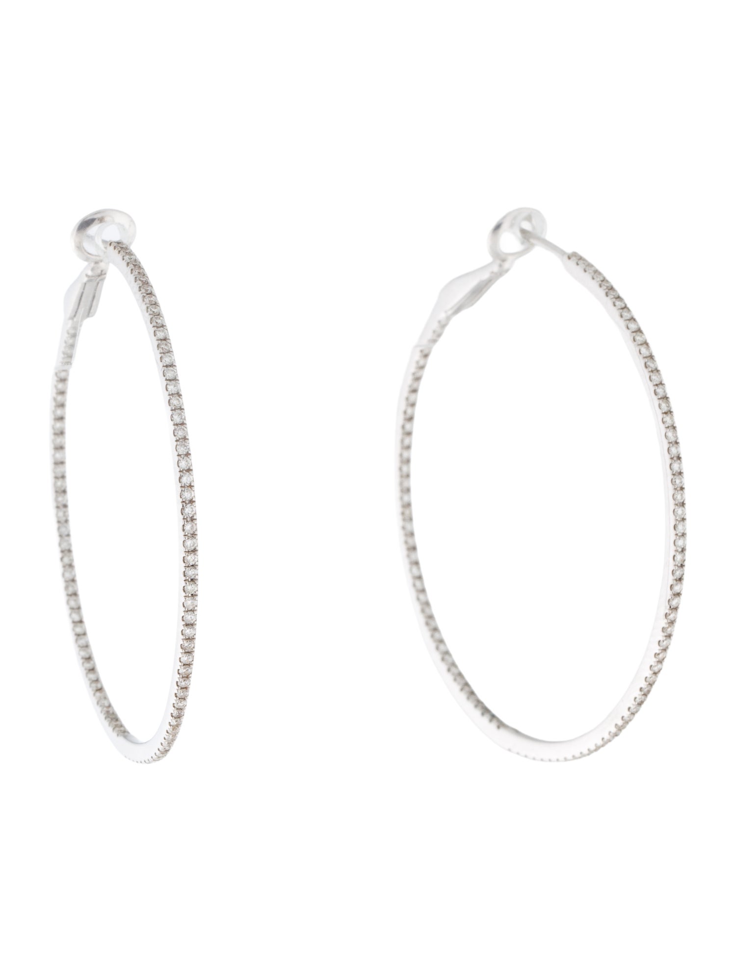 Earrings 18K Diamond Inside Out Hoop Earrings