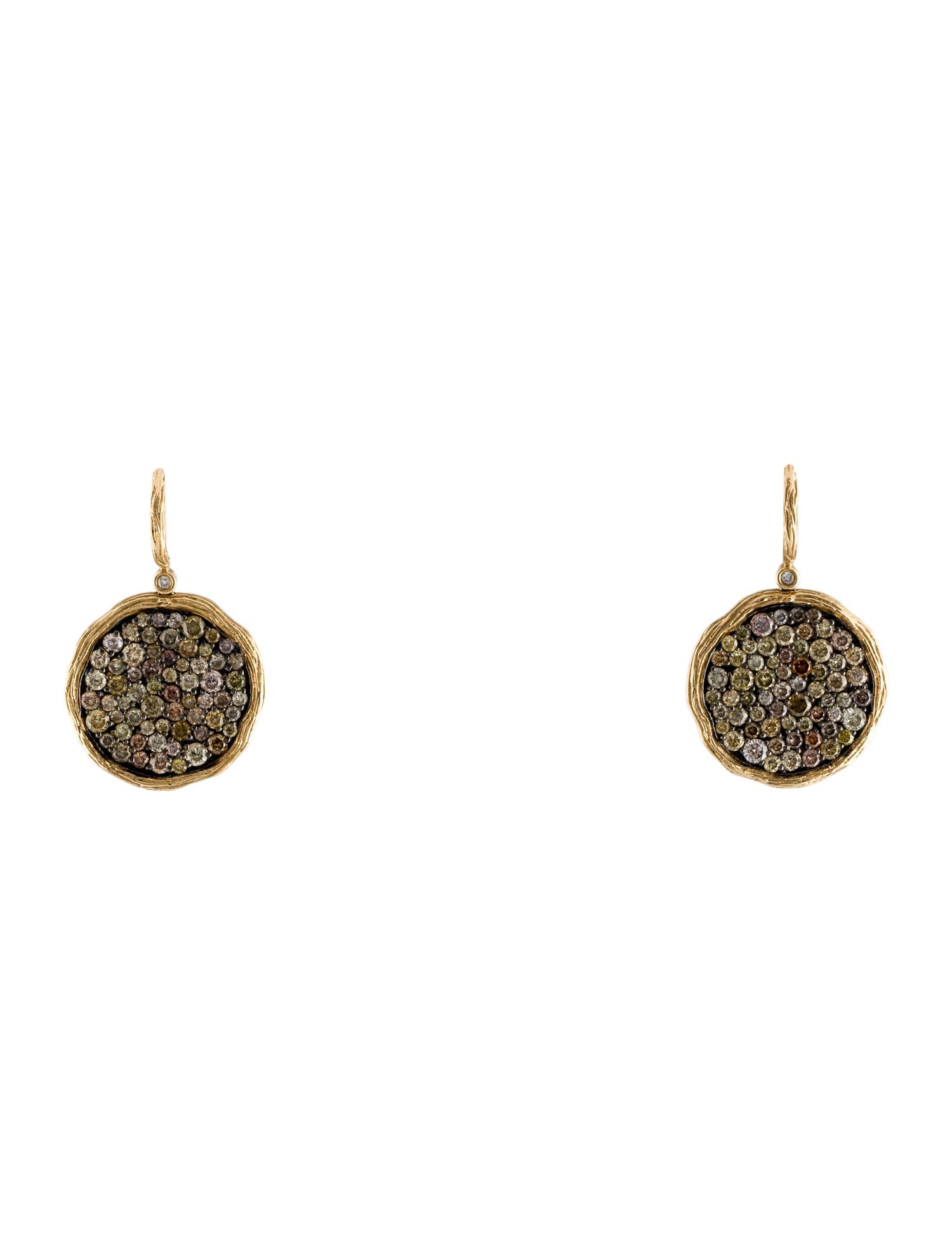 Earrings 14K Diamond Circle Drop