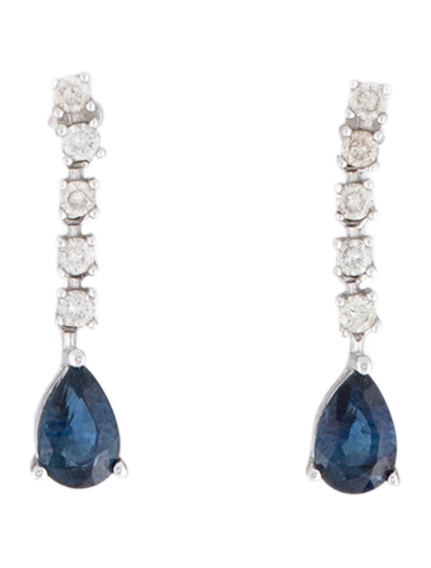 Earrings 14K Sapphire & Diamond Drop