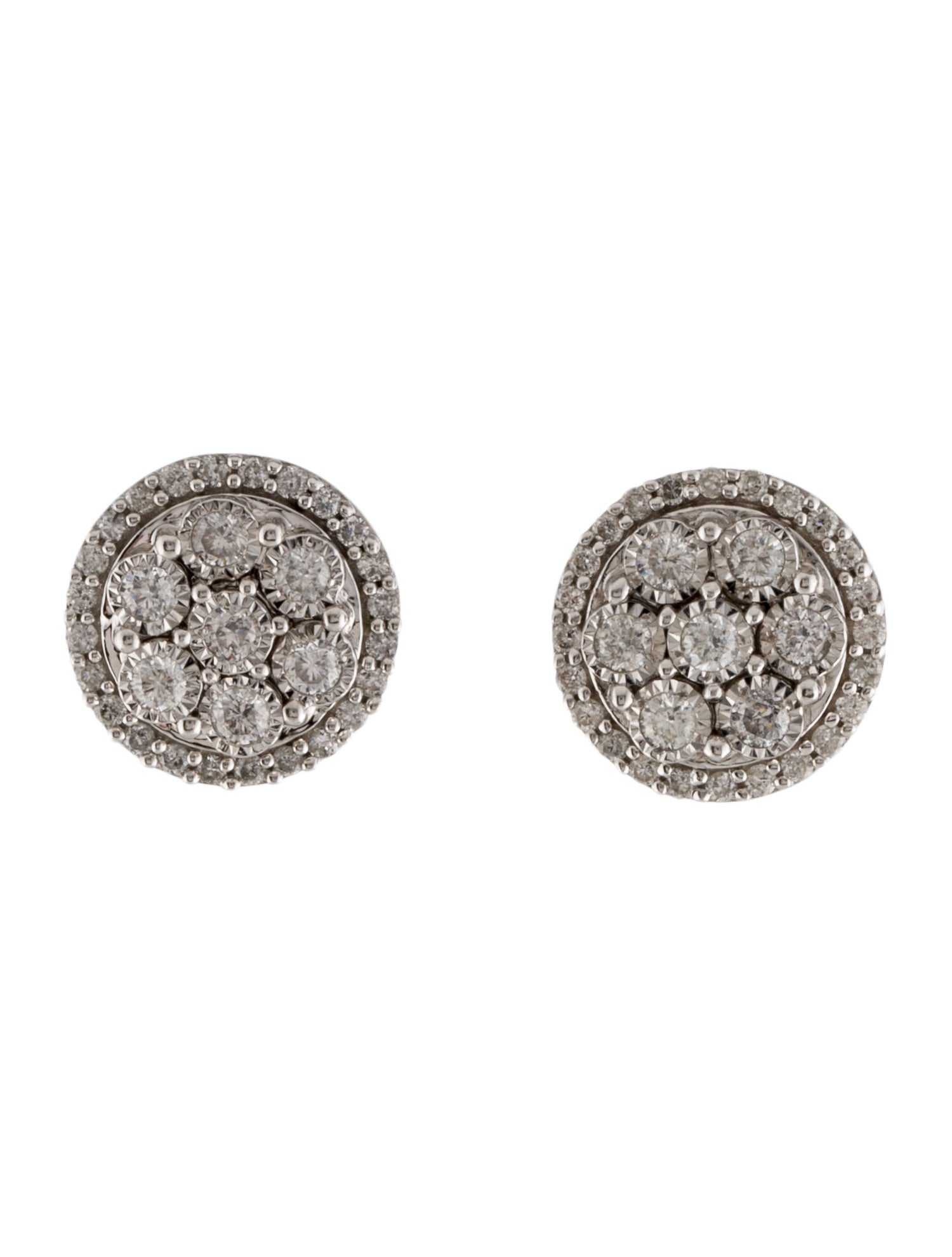 Earrings 10K Diamond Cluster Stud