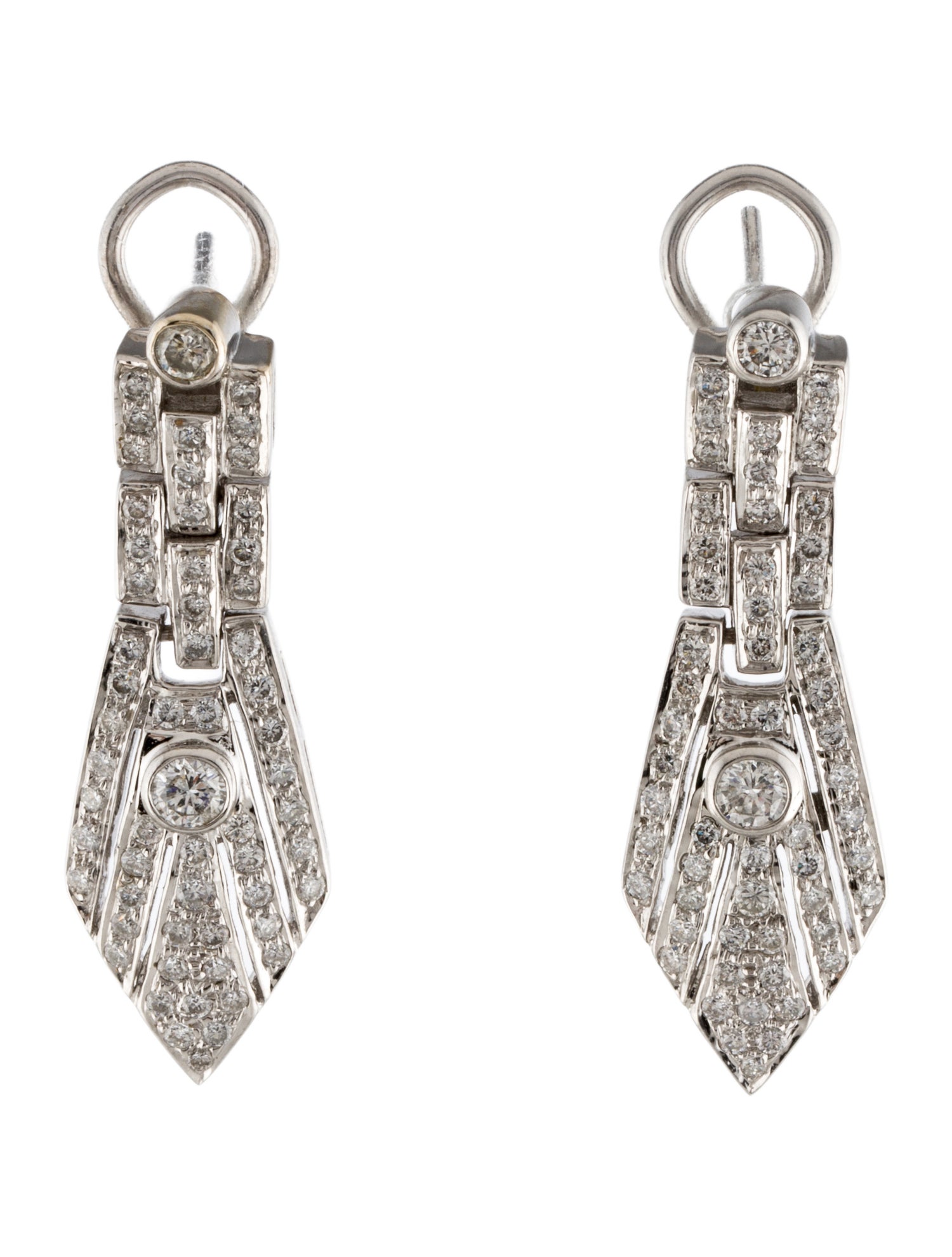 Earrings 18K 1.58ctw Diamond Drop