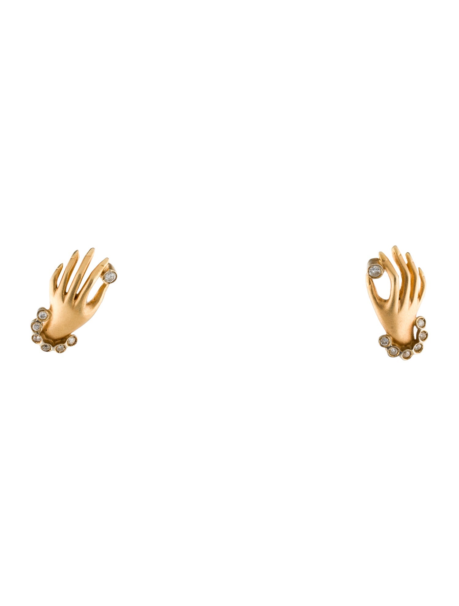 Earrings 18K Diamond Hand Stud