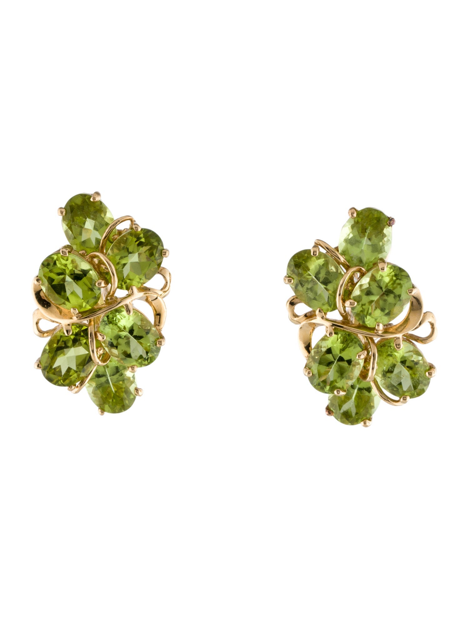 Earrings 14K 16.56ctw Peridot Earclips