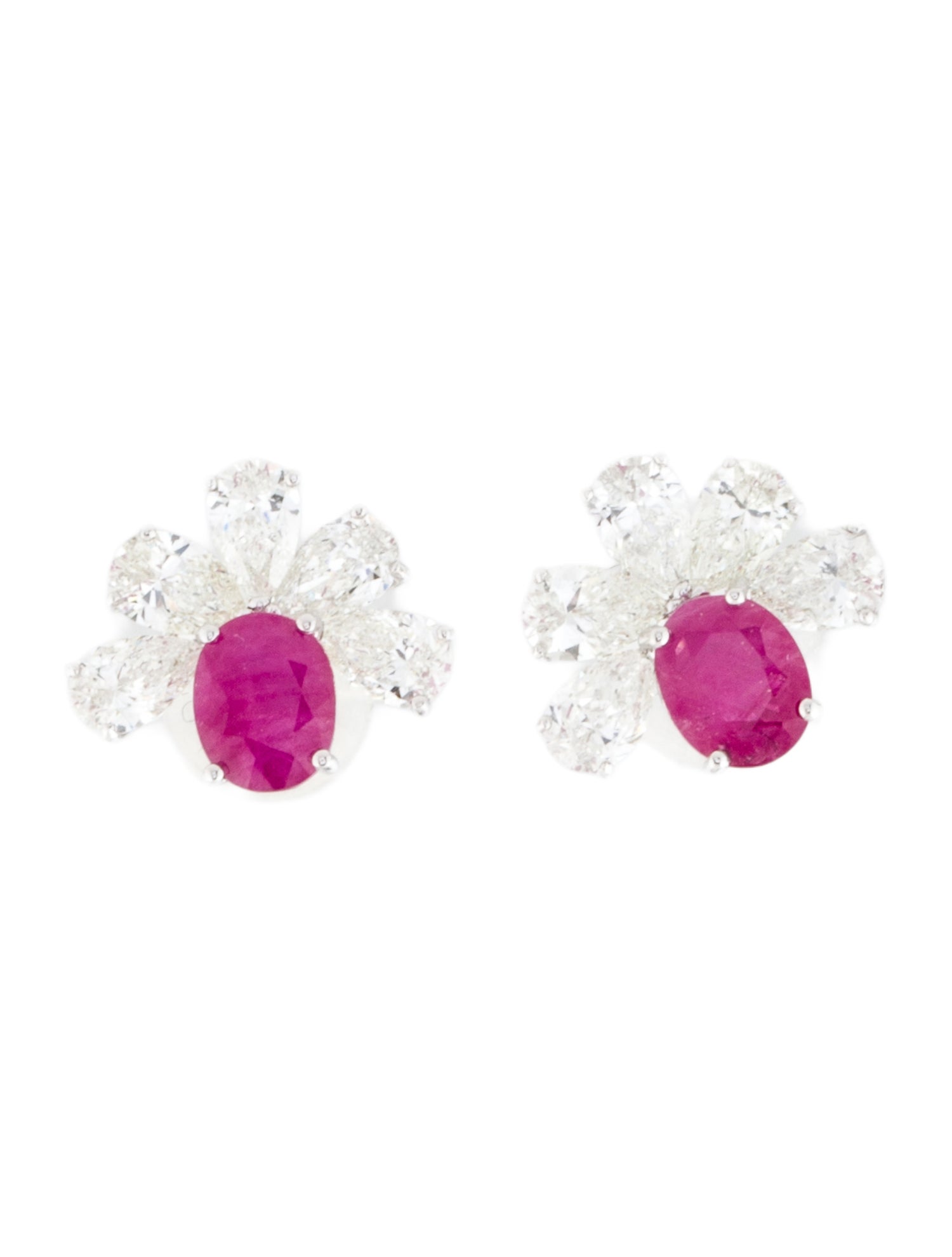 Earrings 14K 1.00ctw Diamond & Ruby Stud Earrings
