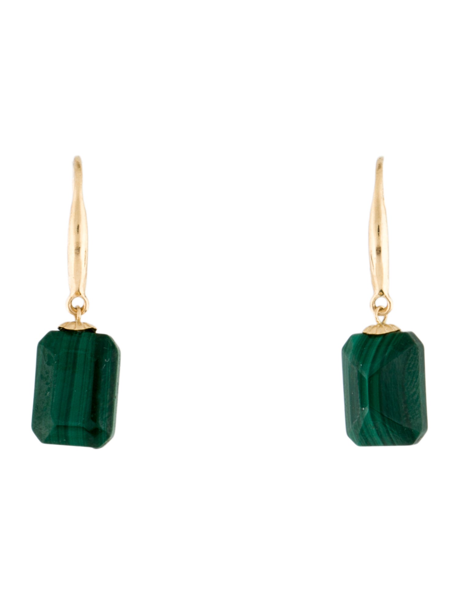 Earrings 18K Malachite Drop