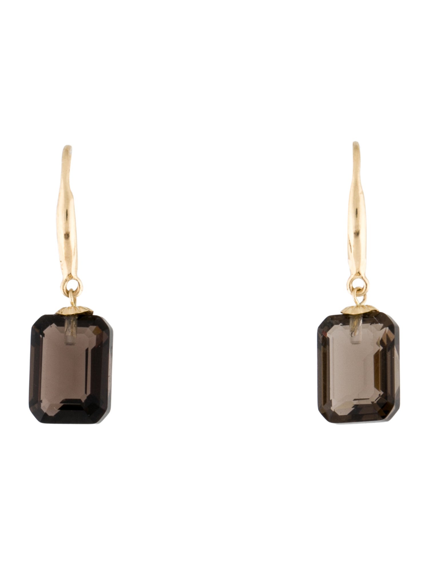Earrings 18K Smoky Quartz Drop