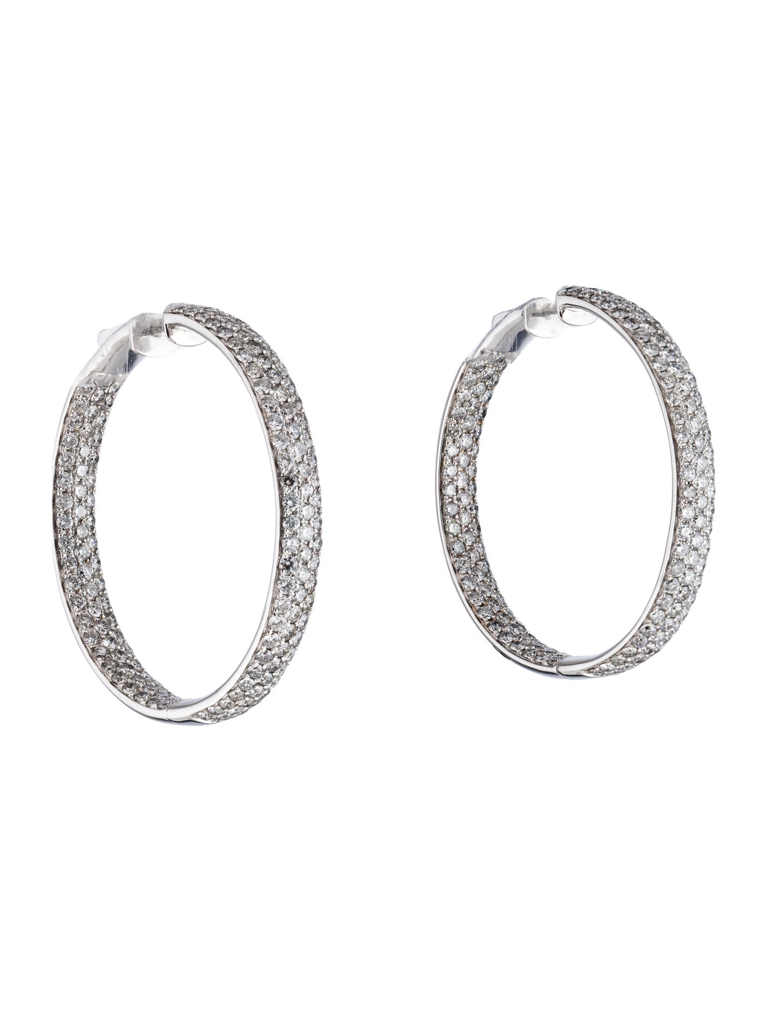 Earrings 18K 6.11ctw Diamond Inside Out Hoop Earrings