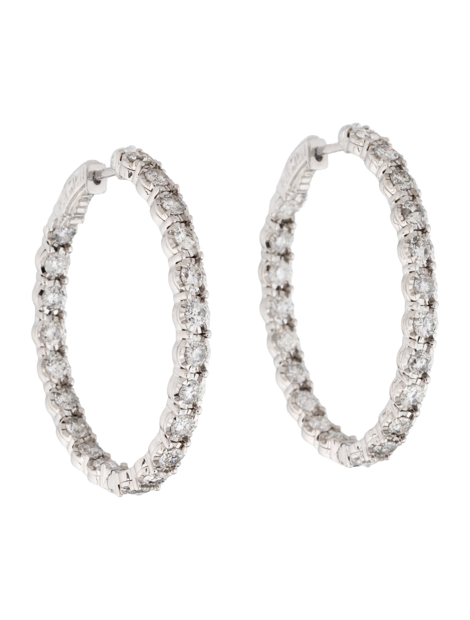 Earrings 14K 3.00ctw Diamond Hoop
