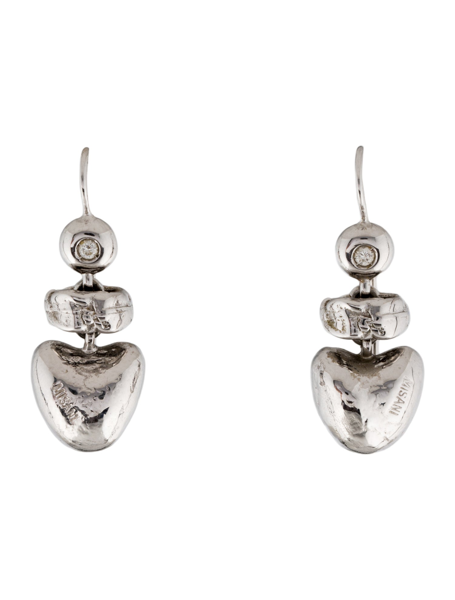Earrings Misani 18K Diamond Heart Drop