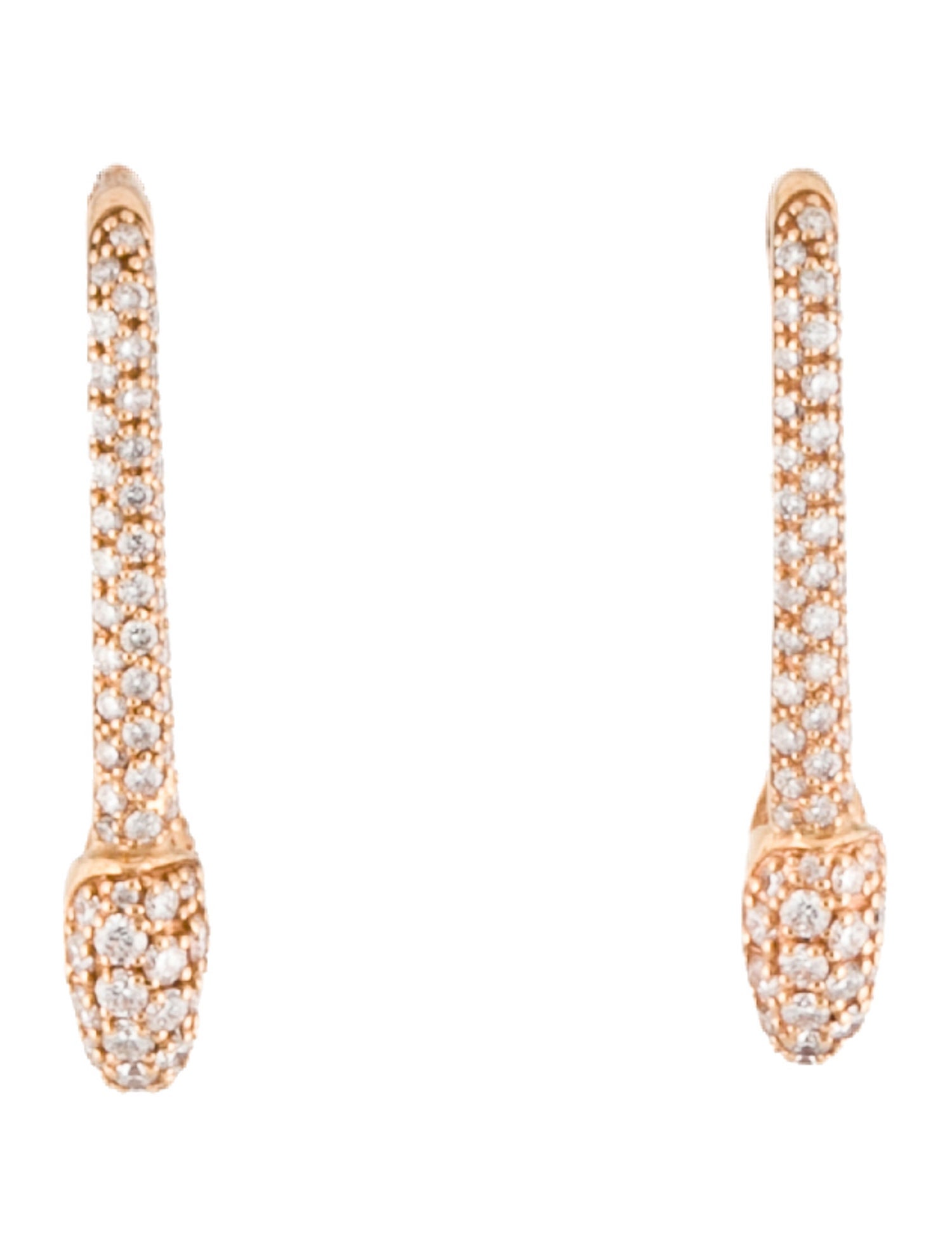 Earrings 18K Diamond Safety Pin Drop