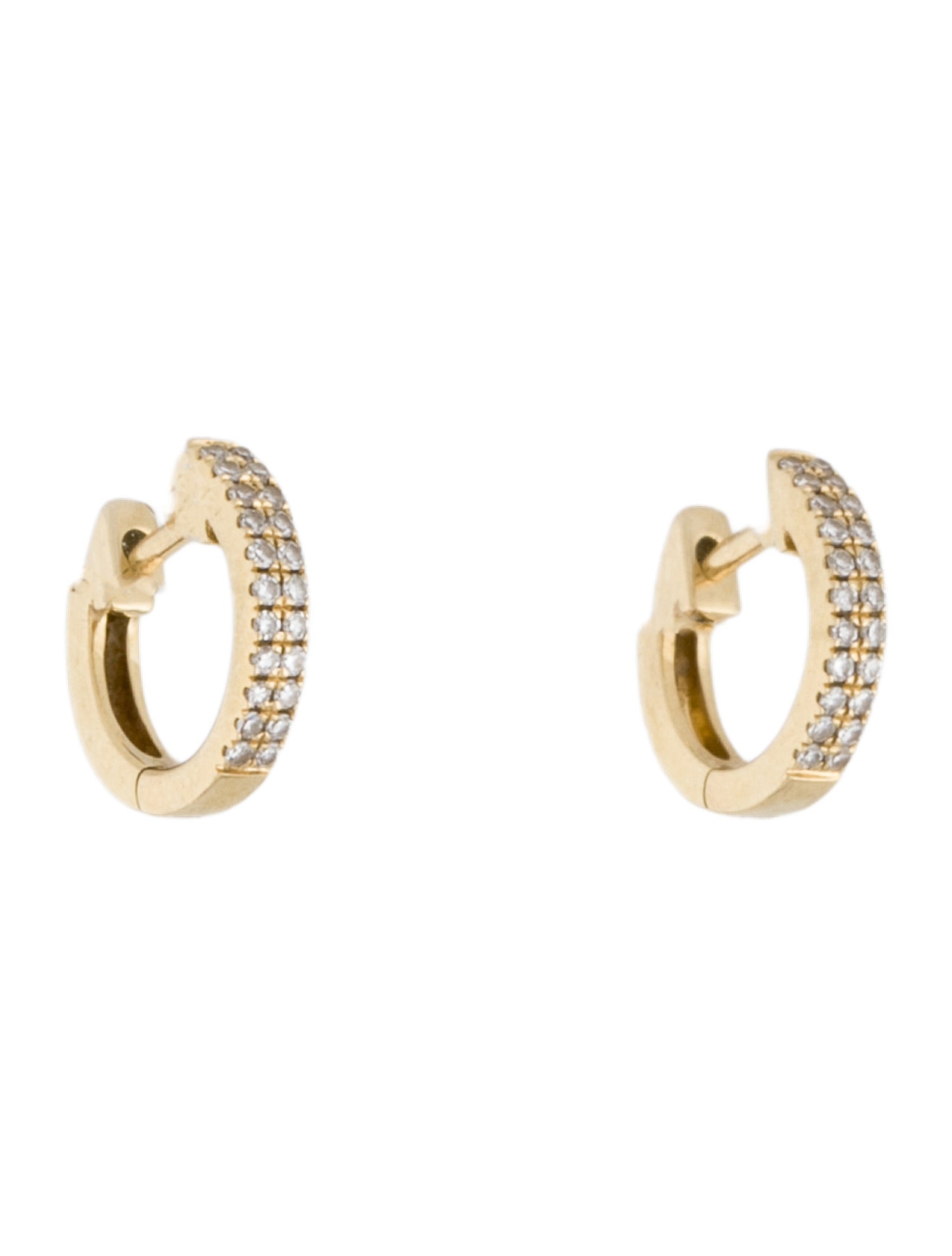 Earrings 14K Diamond Huggie Hoop