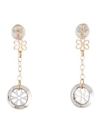 Earrings 14K Two-Tone Drop Earrings