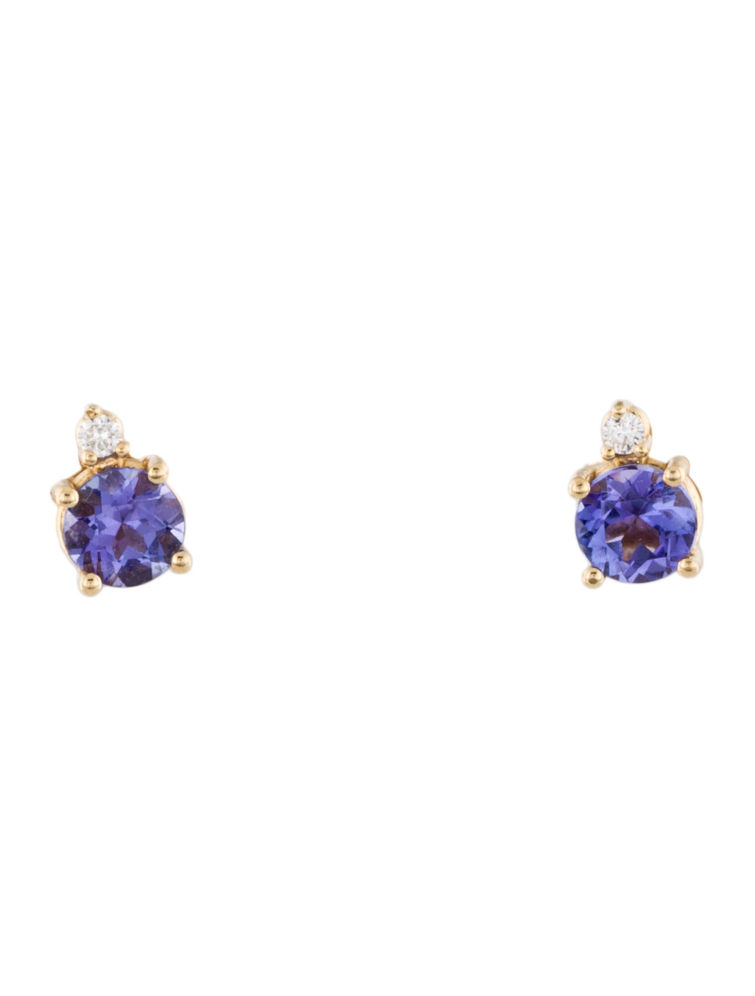 Earrings 14K 1.04ctw Tanzanite & Diamond Stud