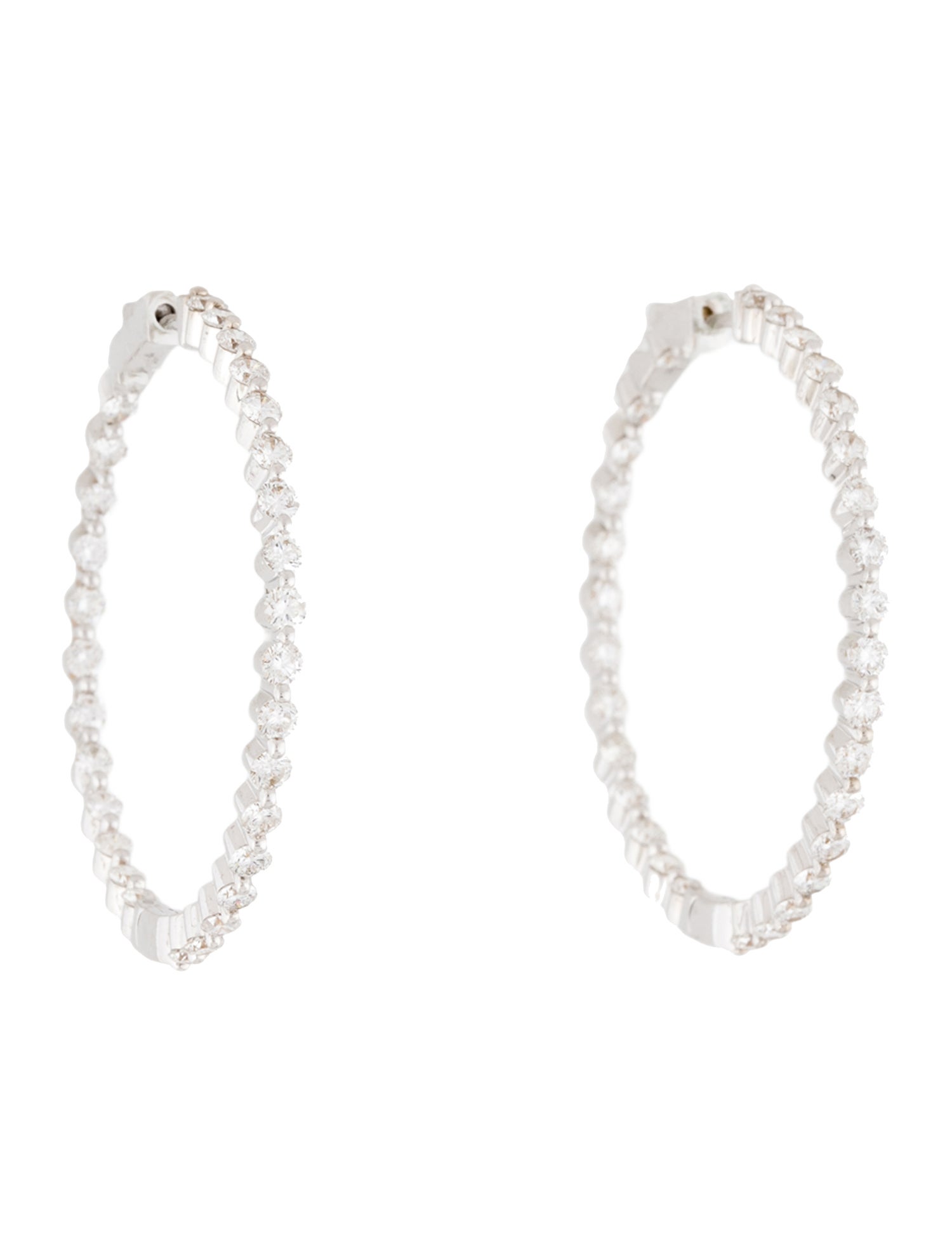 Earrings 14K 3.00ctw Diamond Inside Out Hoop