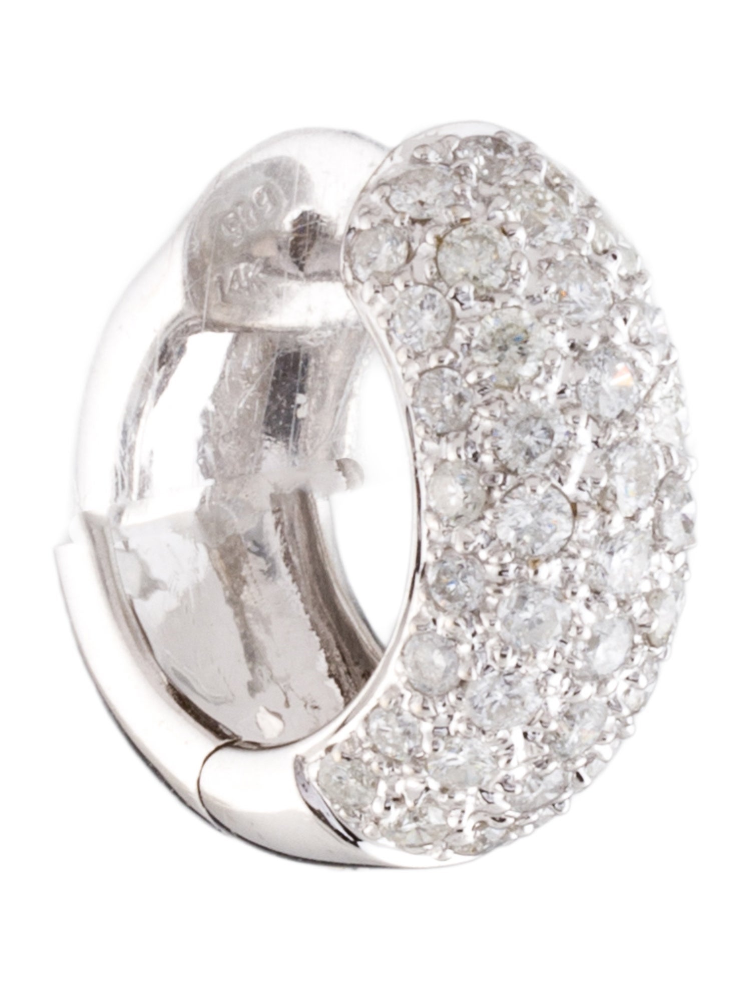 Earrings 14K 1.08ctw Diamond Single Hoop Earring