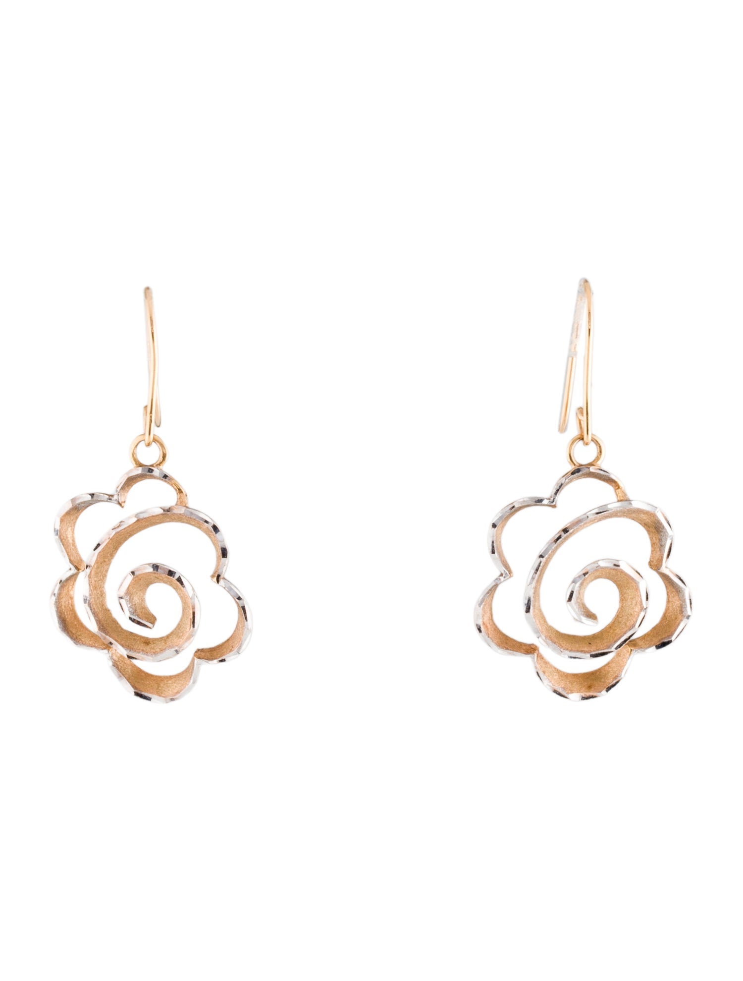 Earrings 18K Two-Tone Drop