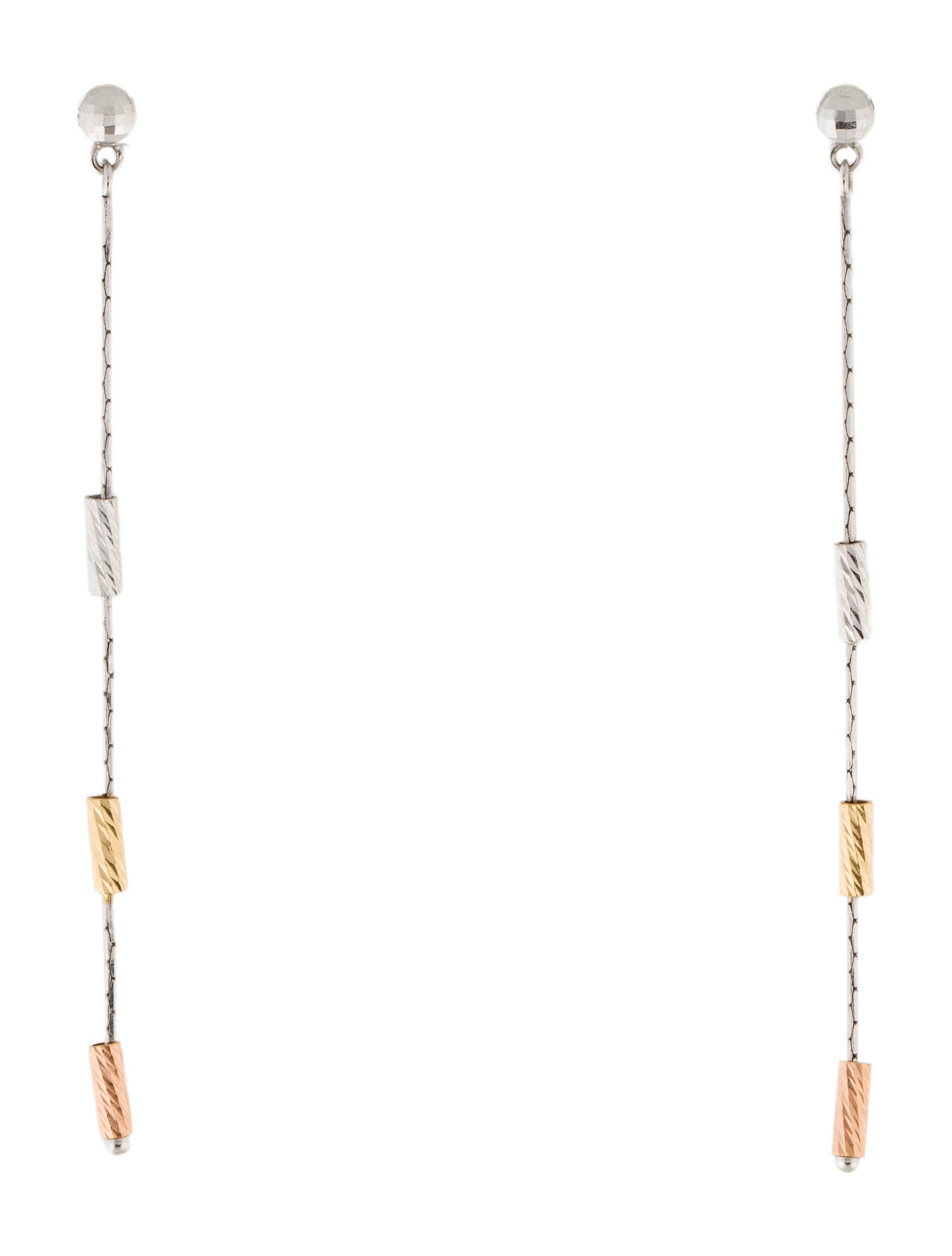 Earrings 18K Tri-Tone Drop