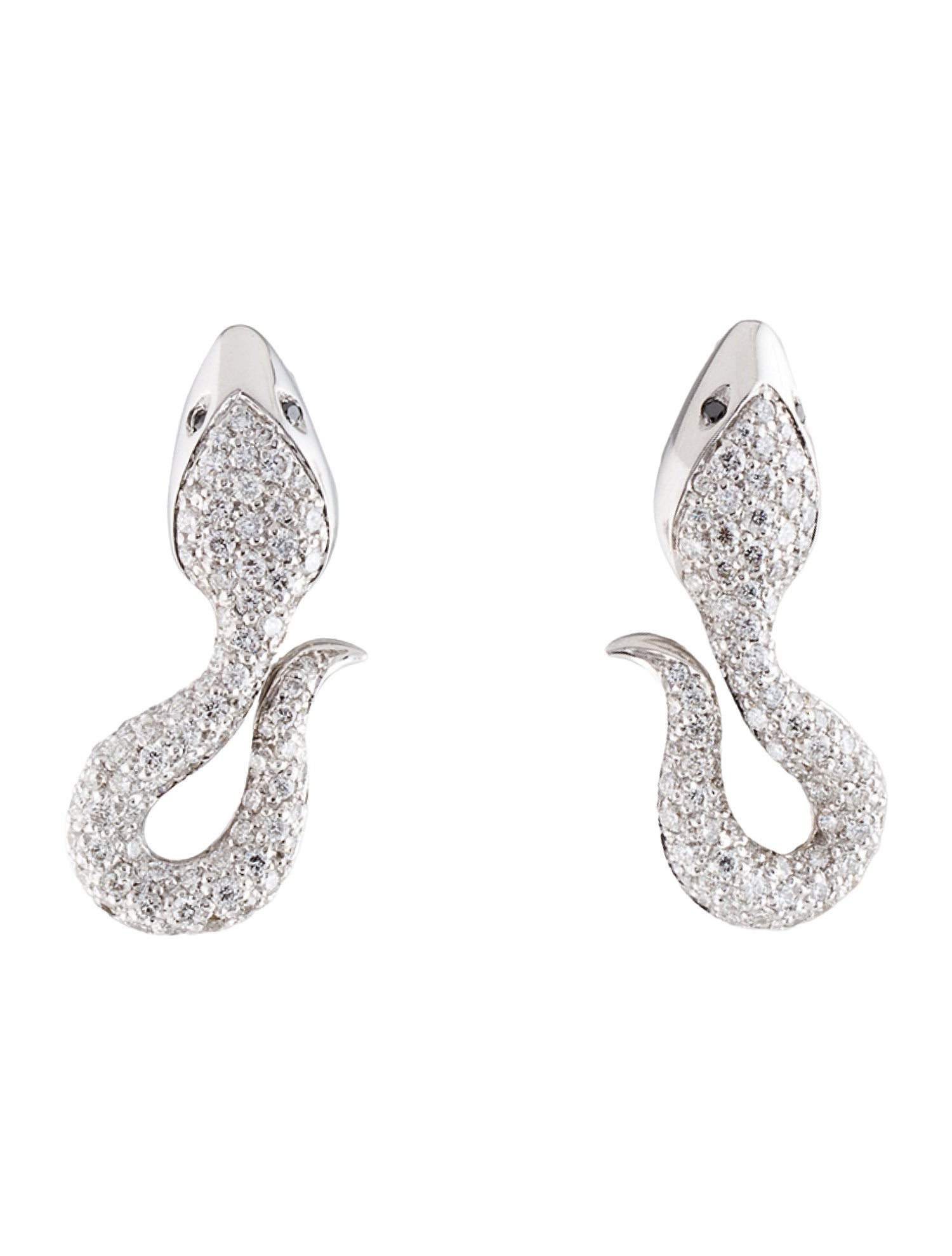 Earrings 18K 1.21ctw Diamond Snake
