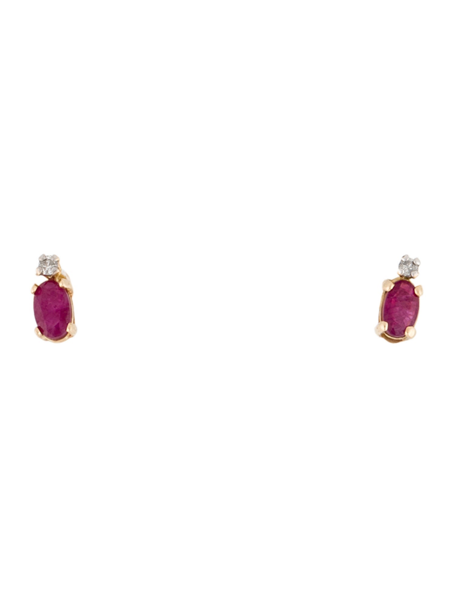 Earrings 14K Ruby & Diamond Stud