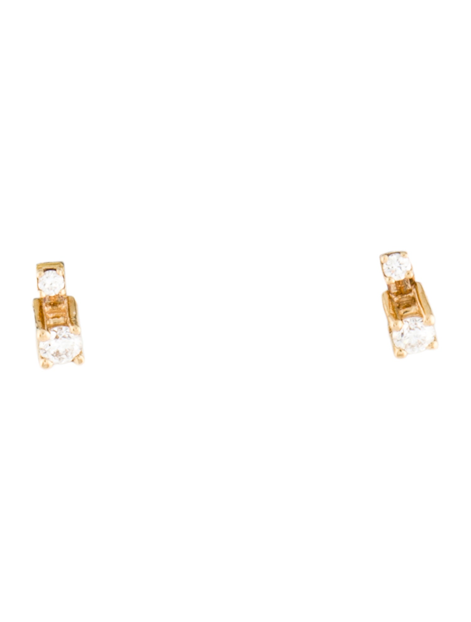 Earrings 18K Double Diamond Stud