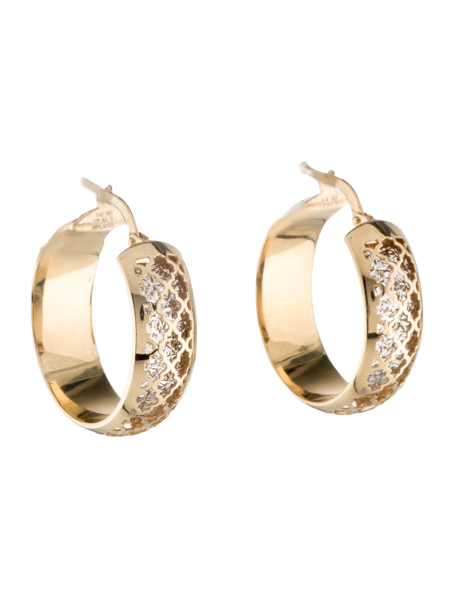Earrings 14K Two-Tone Hoop