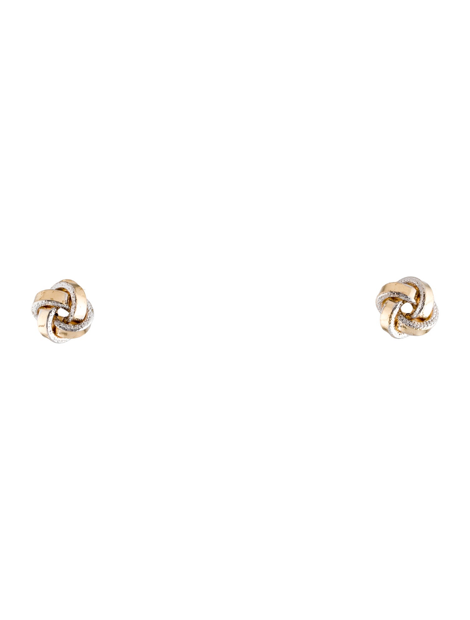 Earrings 14K Two-Tone Love Knot