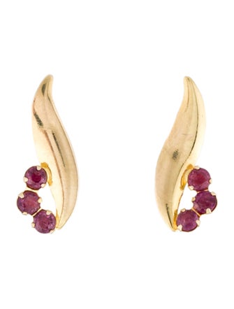 Earrings 14K Ruby Drop Earrings