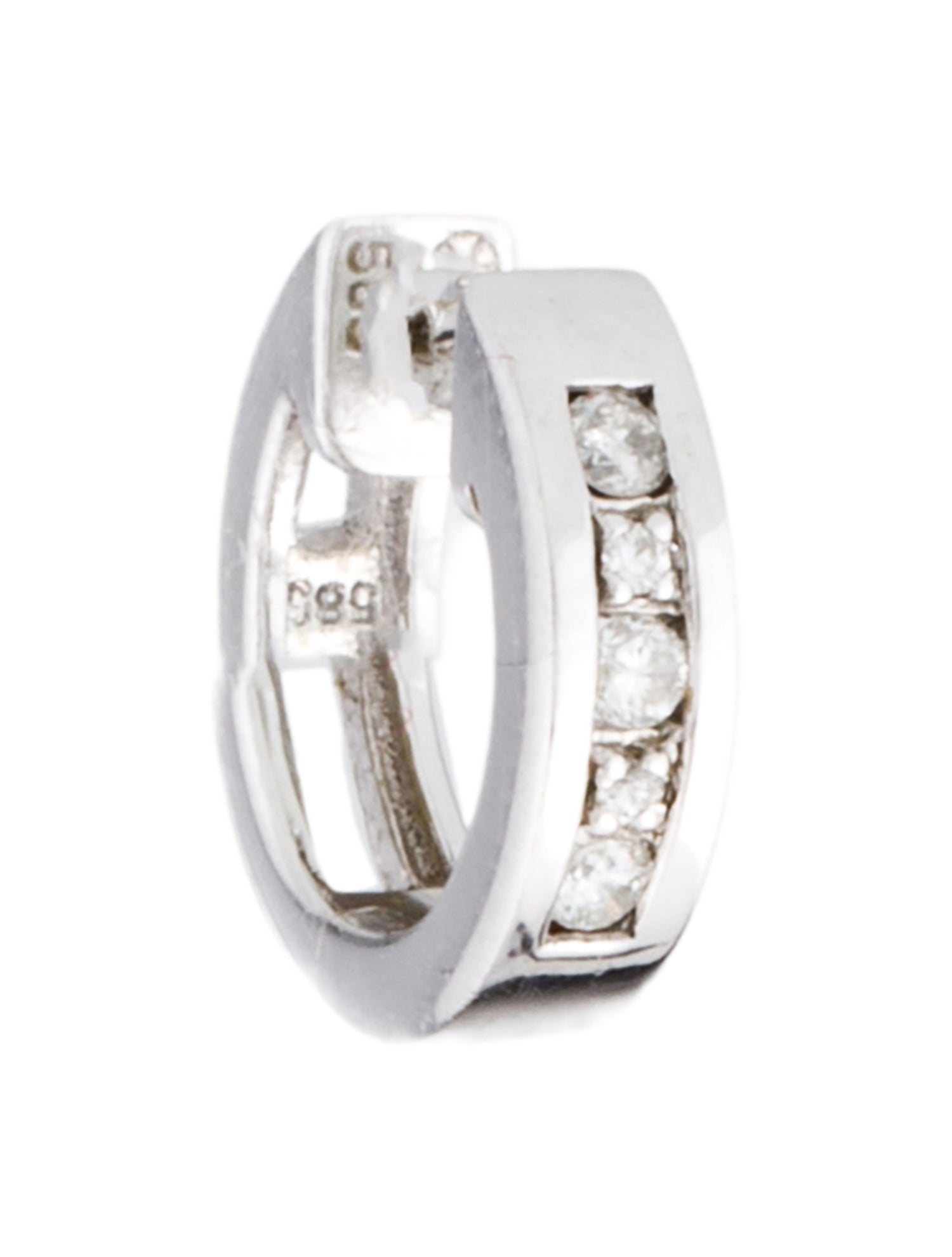 Earrings 14K Diamond Single Huggie Earring