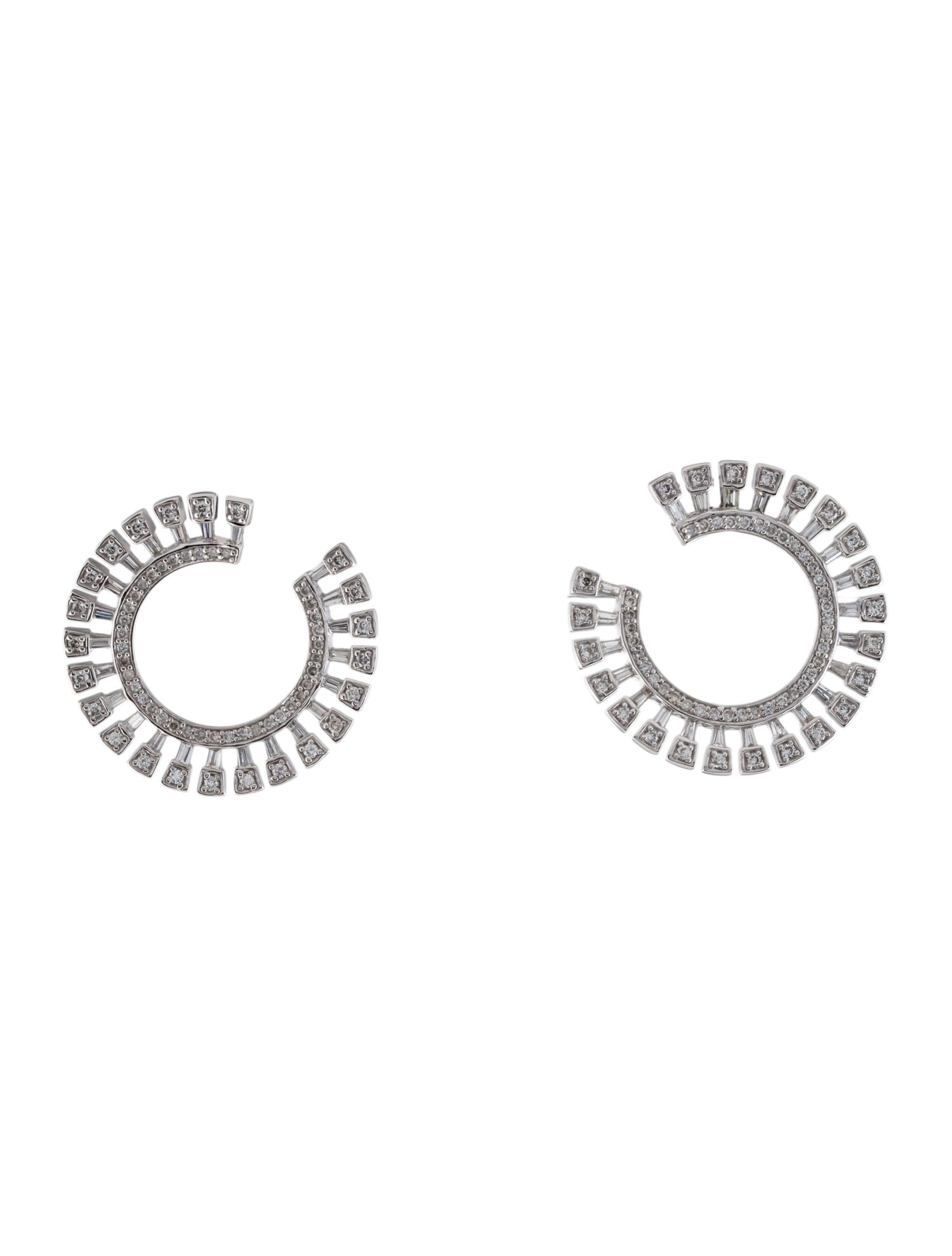 Earrings 14K 1.40ctw Diamond Half Circle Drop