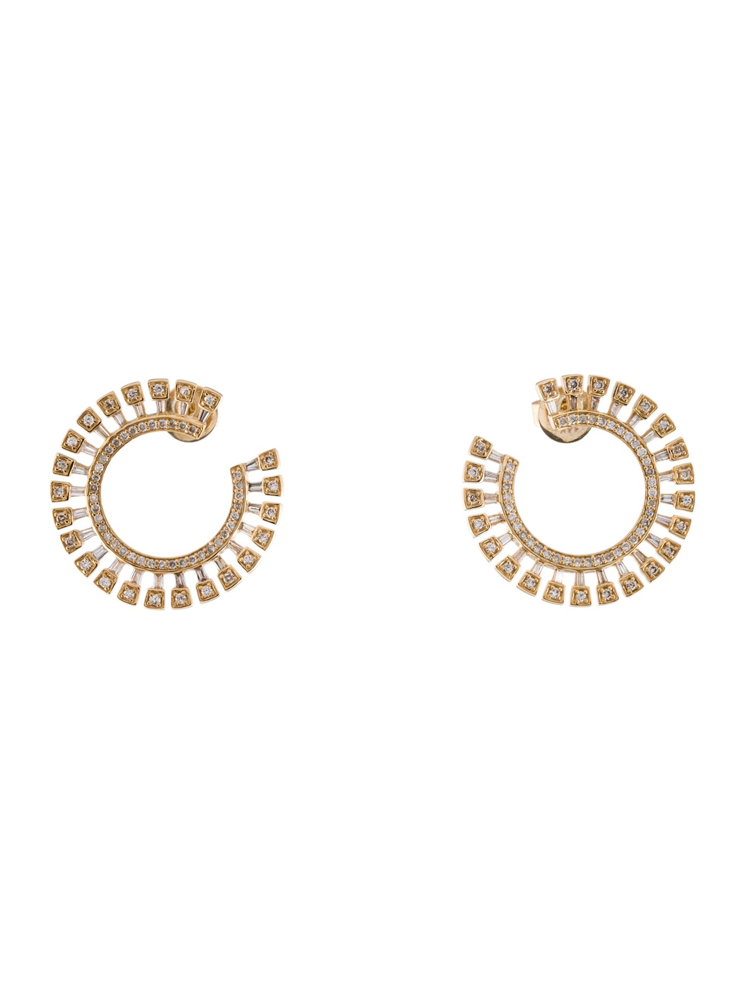Earrings 14K 1.40ctw Diamond Half Circle Drop
