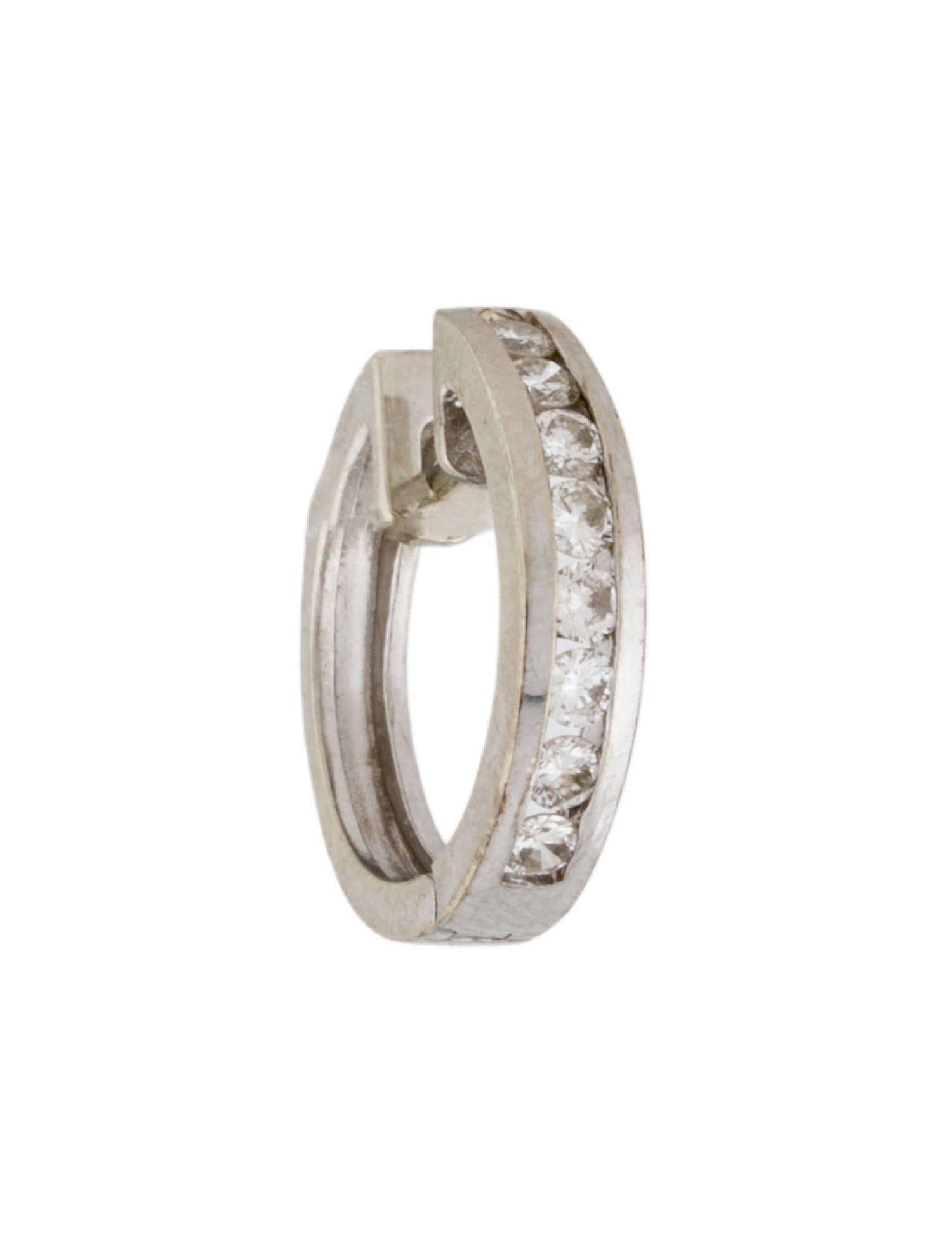 Earrings 14K Diamond Single Hoop Earring