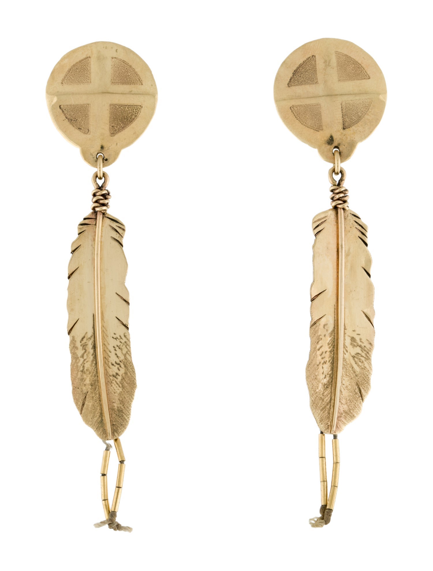 Earrings 14K Feather Drop