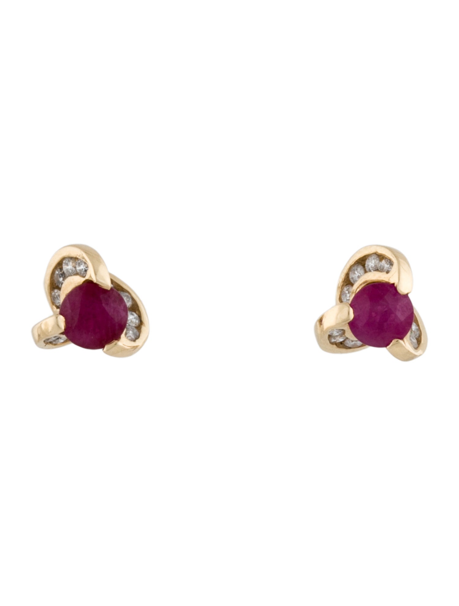 Earrings 14K Ruby & Diamond Stud