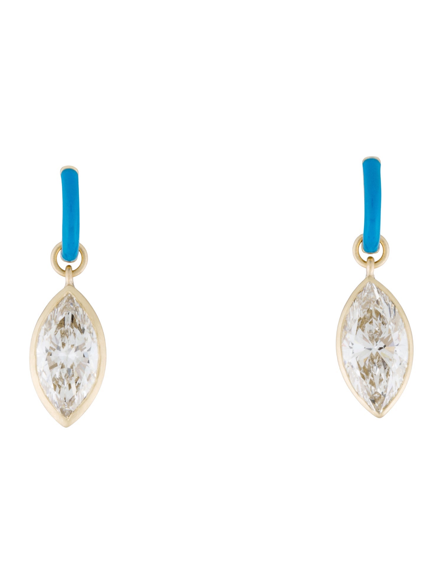 Earrings 14K Enamel 3.85ctw Lab-Grown Diamond Drop