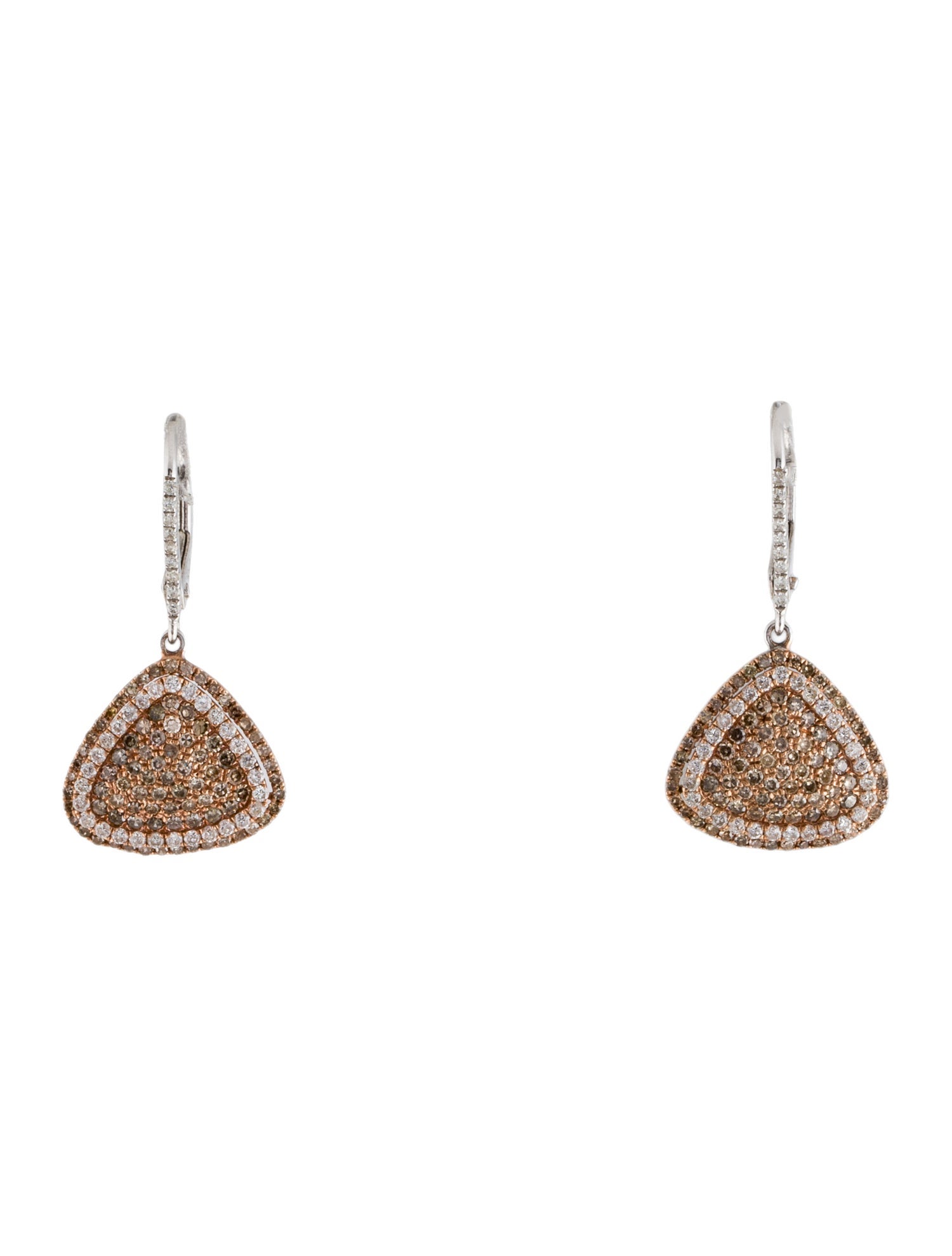 Meira T 14K Diamond Triangular Drop Earrings