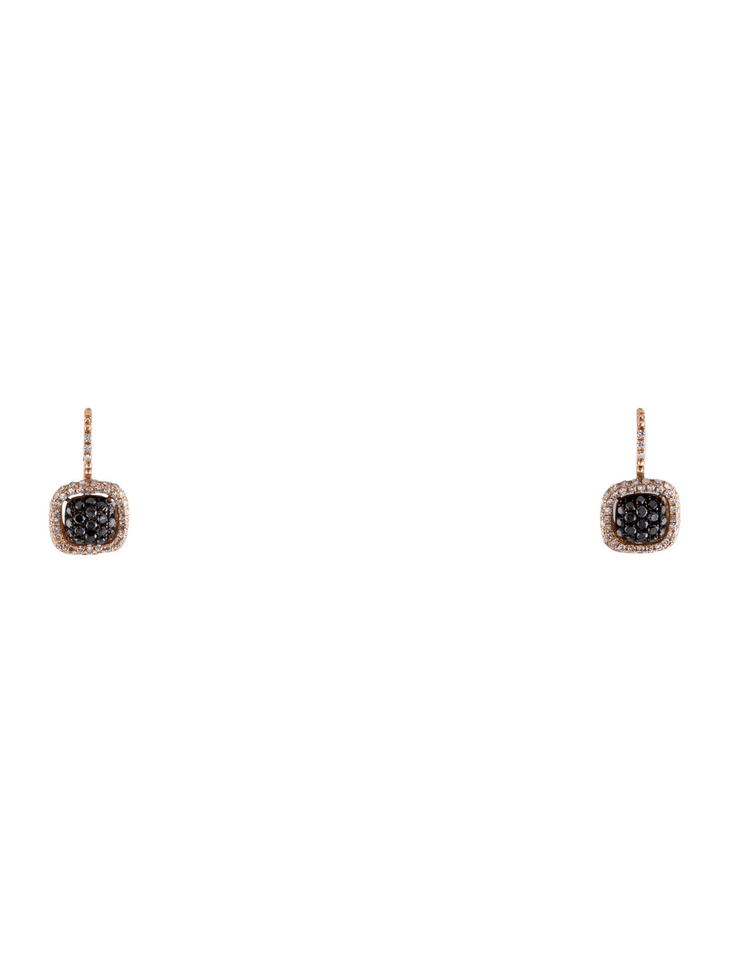 Earrings 14K Diamond Pavé Square Drop