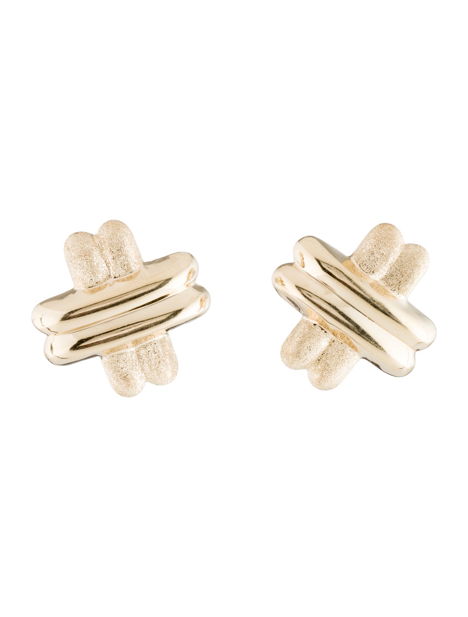 Earrings 14K Hollow Crossover Earclip