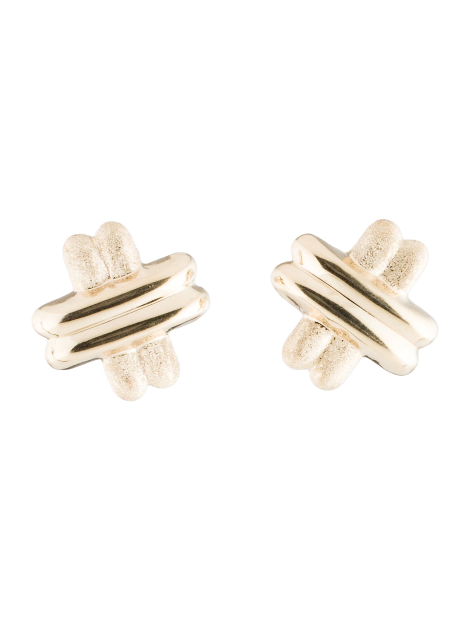 Earrings 14K Hollow Crossover Earclip