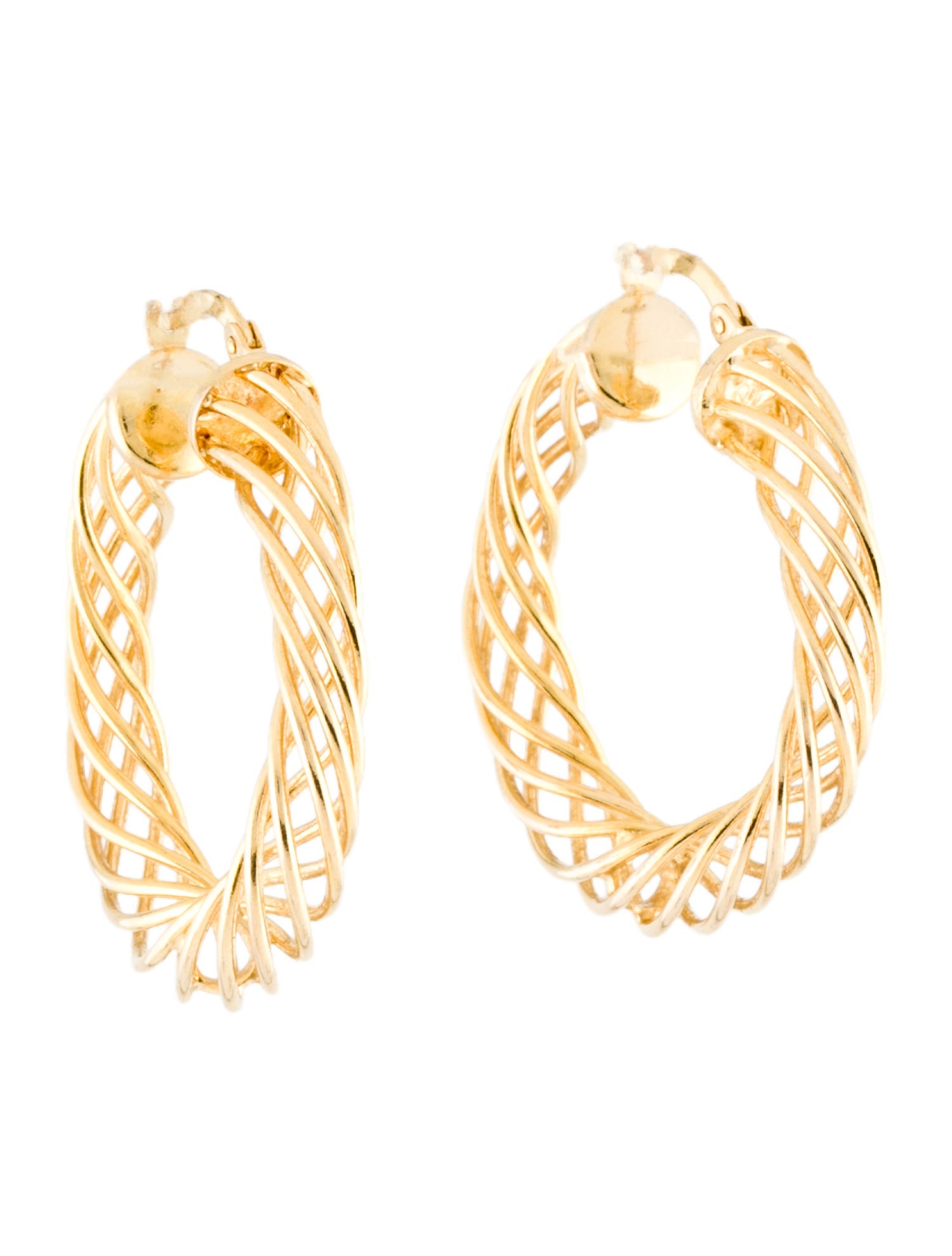 Earrings Unoaerre 14K Spiral Hoop ]